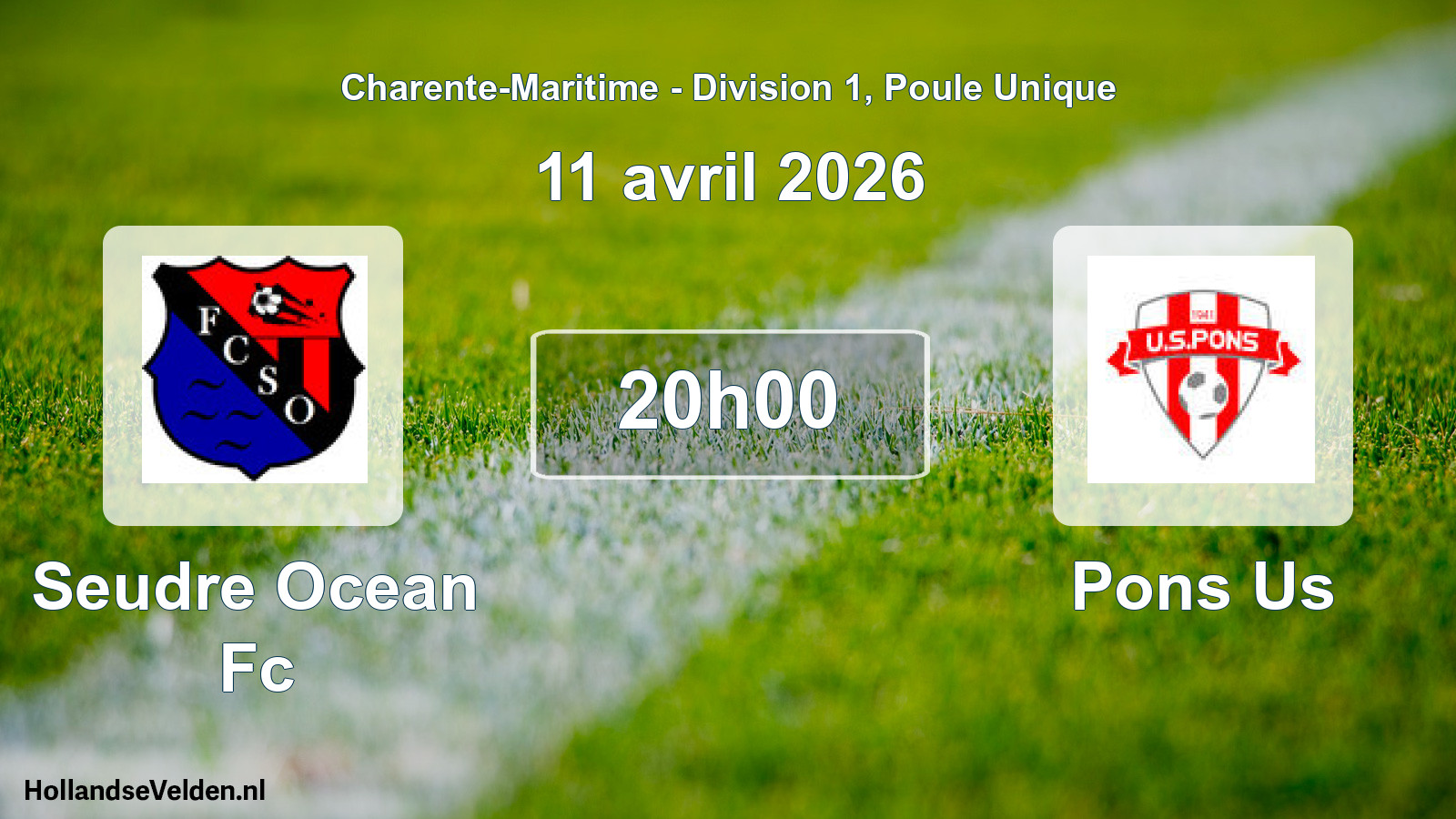 Geplande wedstrijd: Seudre Ocean Fc - Pons Us (11 avril 2026)