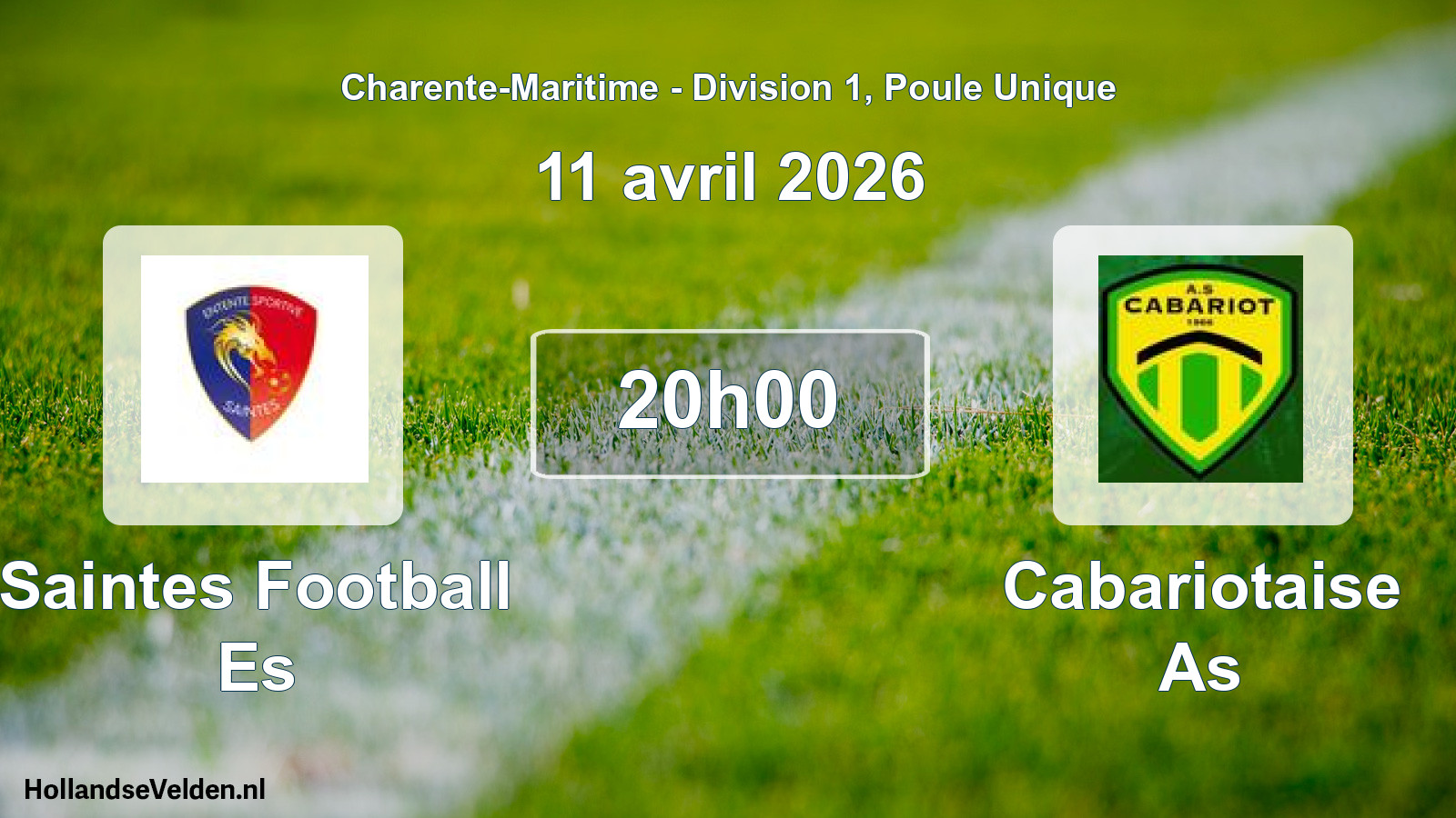Geplande wedstrijd: Saintes Football Es - Cabariotaise As (11 avril 2026)