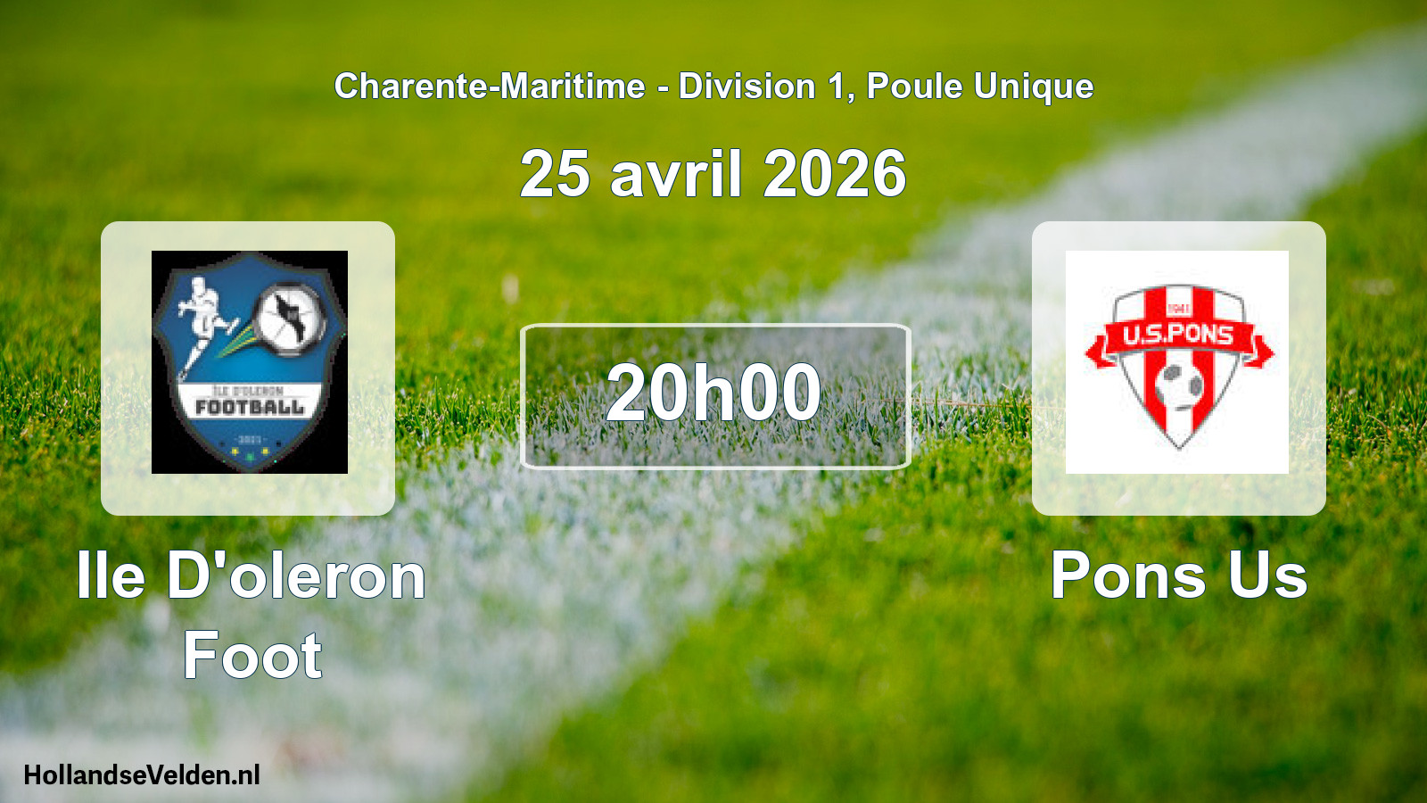 Geplande wedstrijd: Ile D'oleron Foot - Pons Us (25 avril 2026)