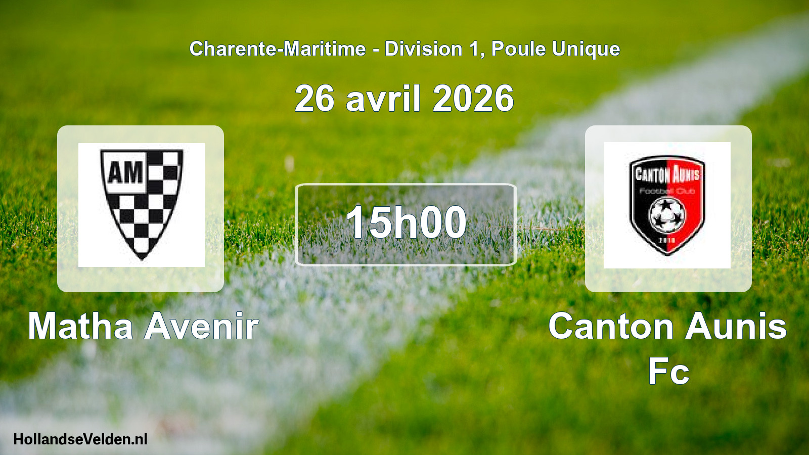 Scheduled Match: Matha Avenir - Canton Aunis Fc (26 April 2026)