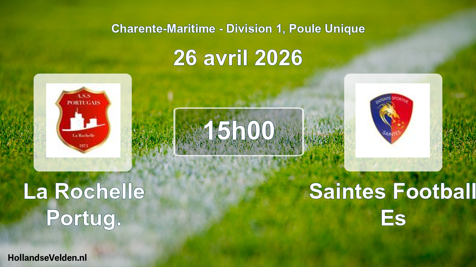 Geplande wedstrijd: La Rochelle Portug. - Saintes Football Es (26 avril 2026)