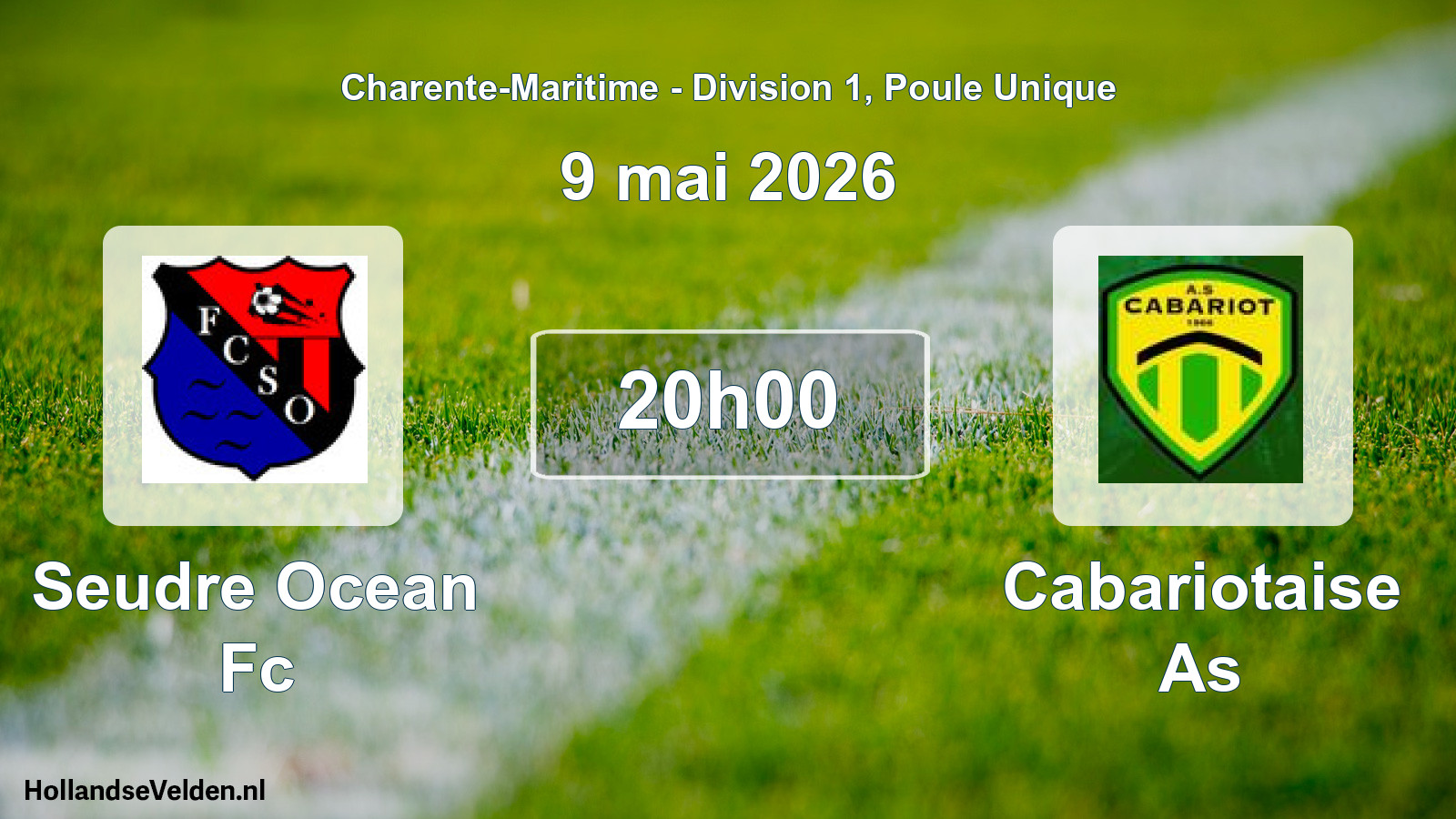 Geplande wedstrijd: Seudre Ocean Fc - Cabariotaise As (9 mai 2026)