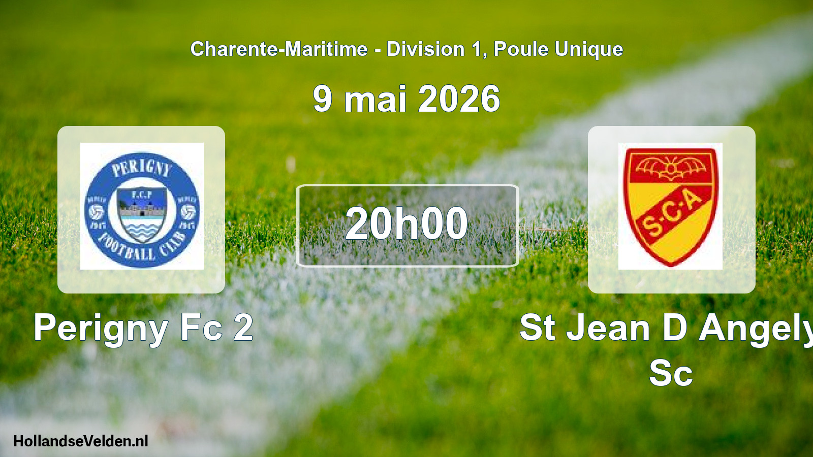 Geplande wedstrijd: Perigny Fc 2 - St Jean D Angely Sc (9 mai 2026)