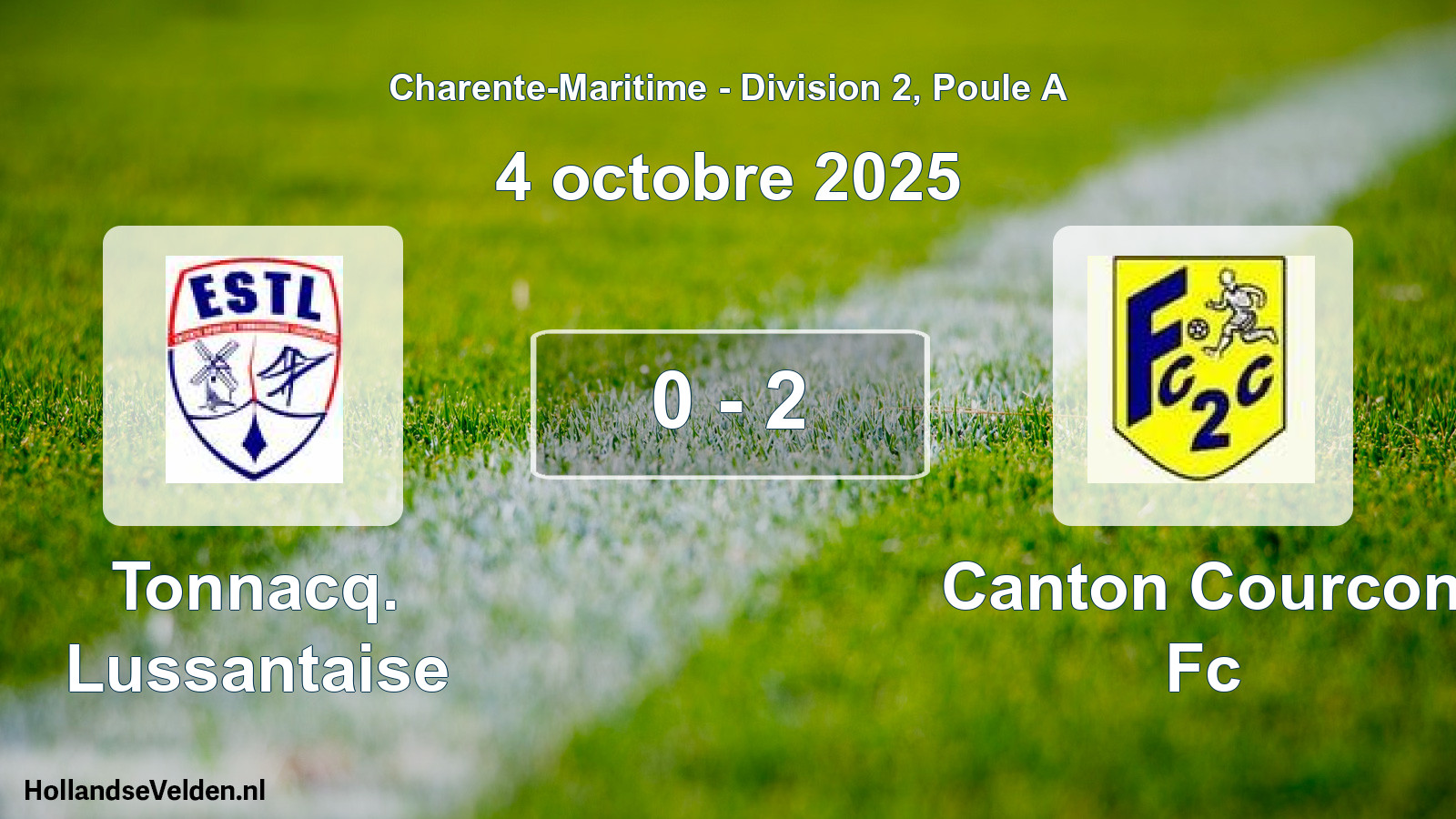 Gespeelde wedstrijd: Tonnacq. Lussantaise - Canton Courcon Fc 0 - 2 (4 octobre 2025)