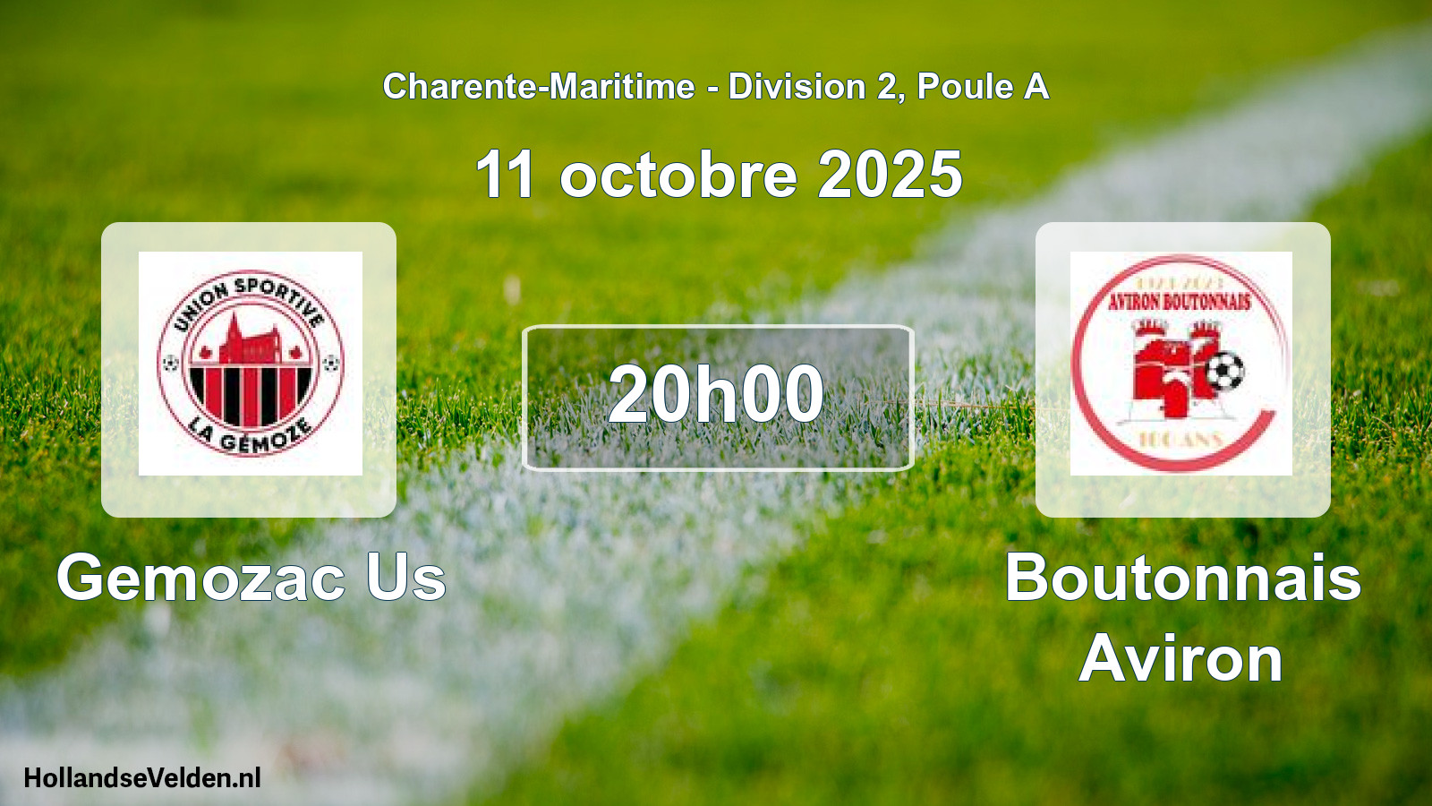 Geplande wedstrijd: Gemozac Us - Boutonnais Aviron (11 octobre 2025)