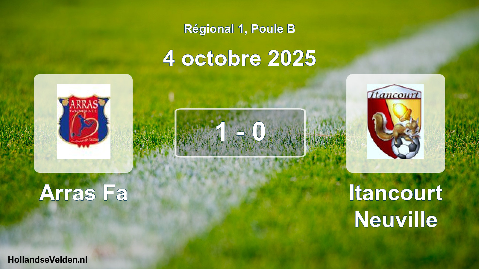 Gespeelde wedstrijd: Arras Fa - Itancourt Neuville 1 - 0 (4 octobre 2025)