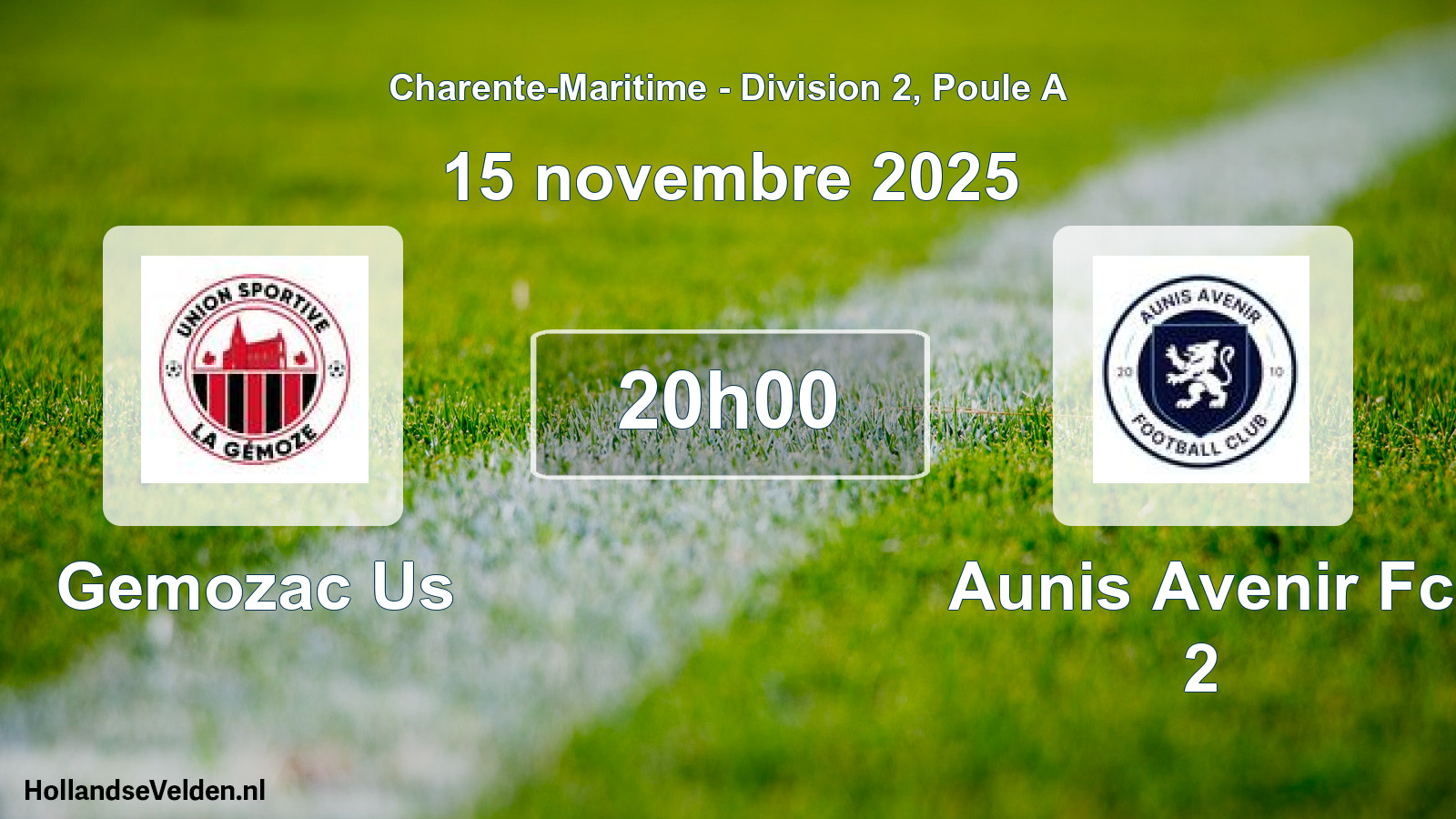 Geplande wedstrijd: Gemozac Us - Aunis Avenir Fc 2 (15 novembre 2025)
