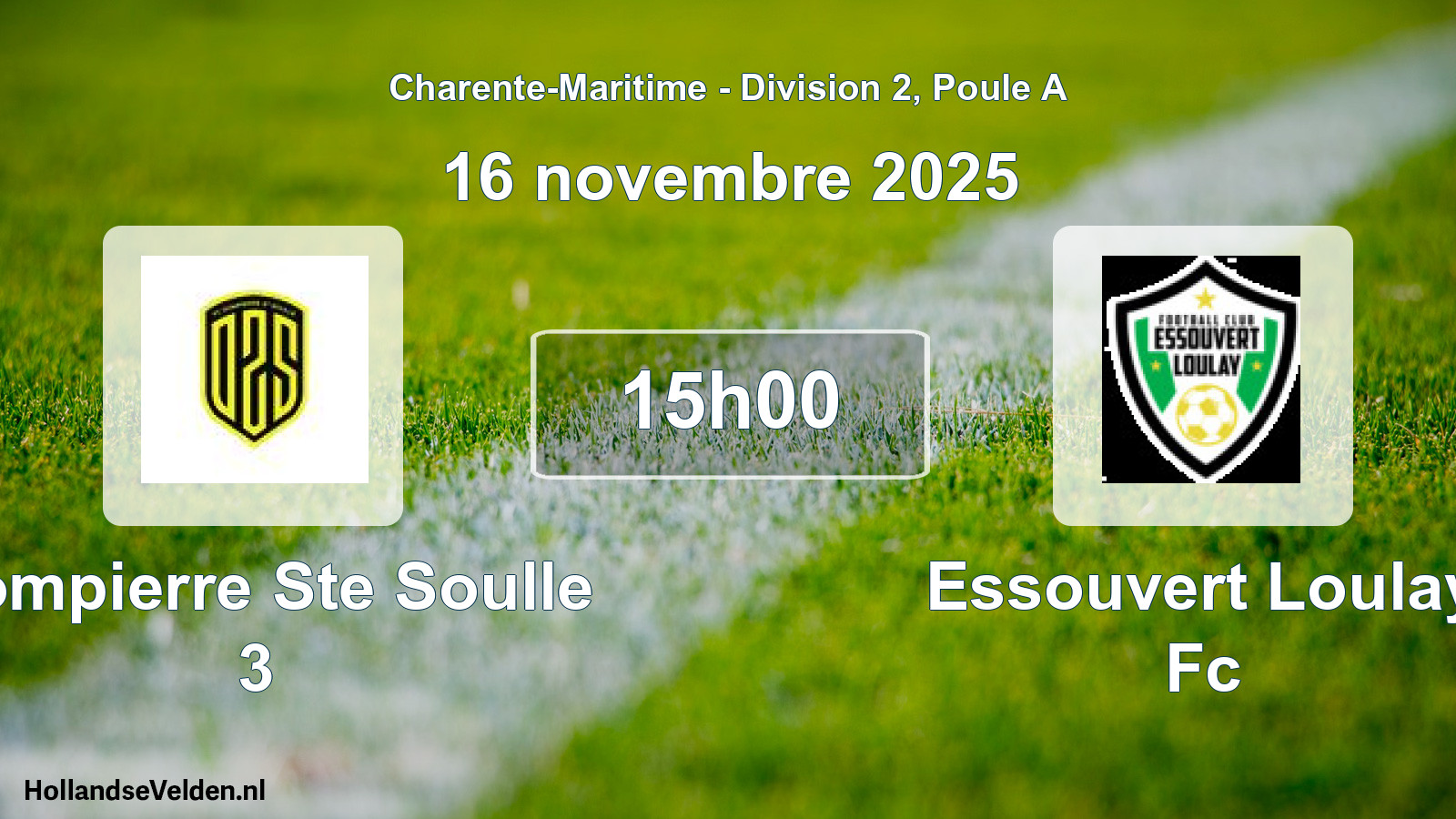 Geplande wedstrijd: Dompierre Ste Soulle 3 - Essouvert Loulay Fc (16 novembre 2025)
