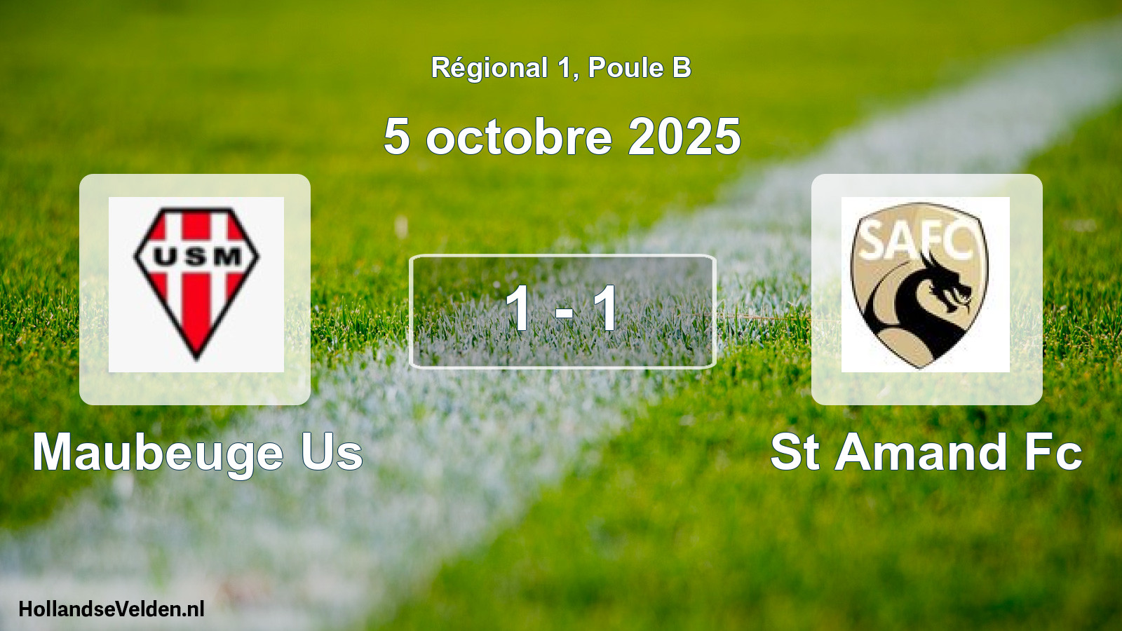 Gespeelde wedstrijd: Maubeuge Us - St Amand Fc 1 - 1 (5 octobre 2025)