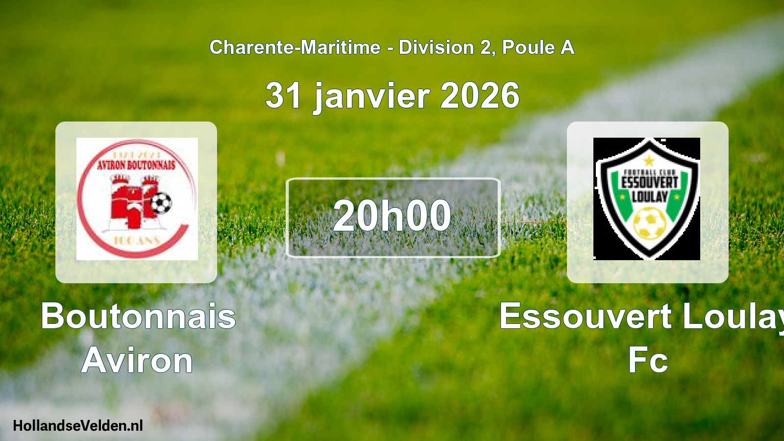 Geplande wedstrijd: Boutonnais Aviron - Essouvert Loulay Fc (31 janvier 2026)