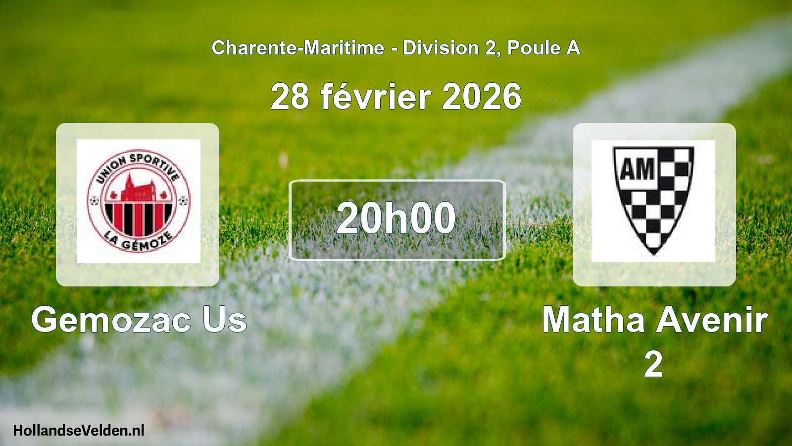 Geplande wedstrijd: Gemozac Us - Matha Avenir 2 (28 février 2026)
