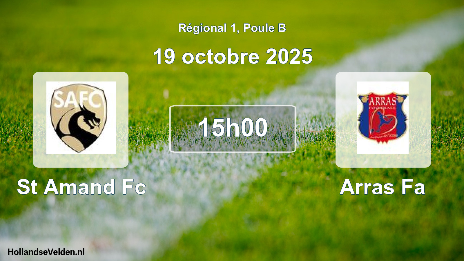 Geplande wedstrijd: St Amand Fc - Arras Fa (19 octobre 2025)