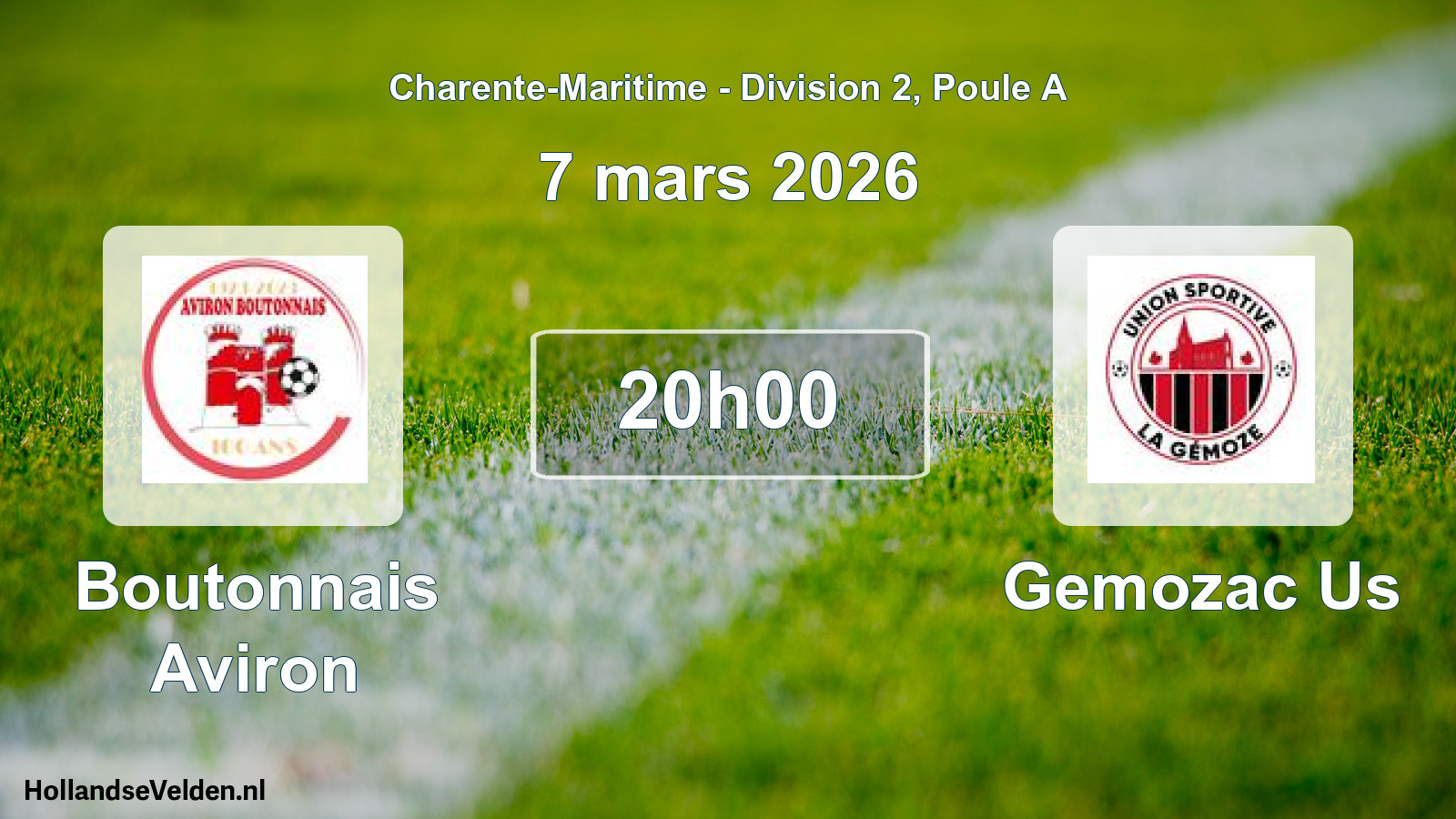 Geplande wedstrijd: Boutonnais Aviron - Gemozac Us (7 mars 2026)