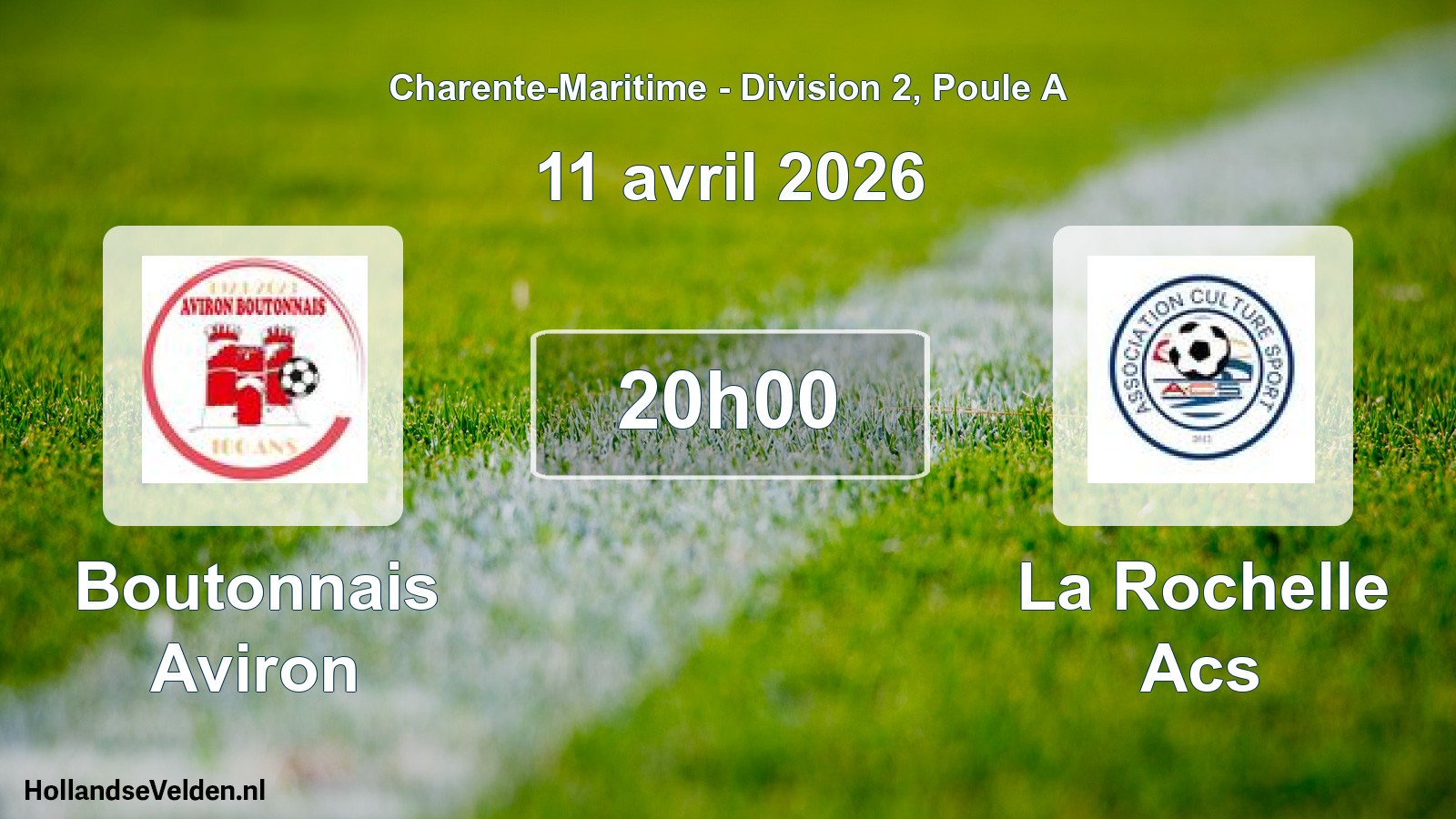 Geplande wedstrijd: Boutonnais Aviron - La Rochelle Acs (11 avril 2026)