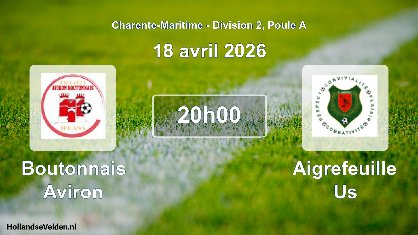 Geplande wedstrijd: Boutonnais Aviron - Aigrefeuille Us (18 avril 2026)