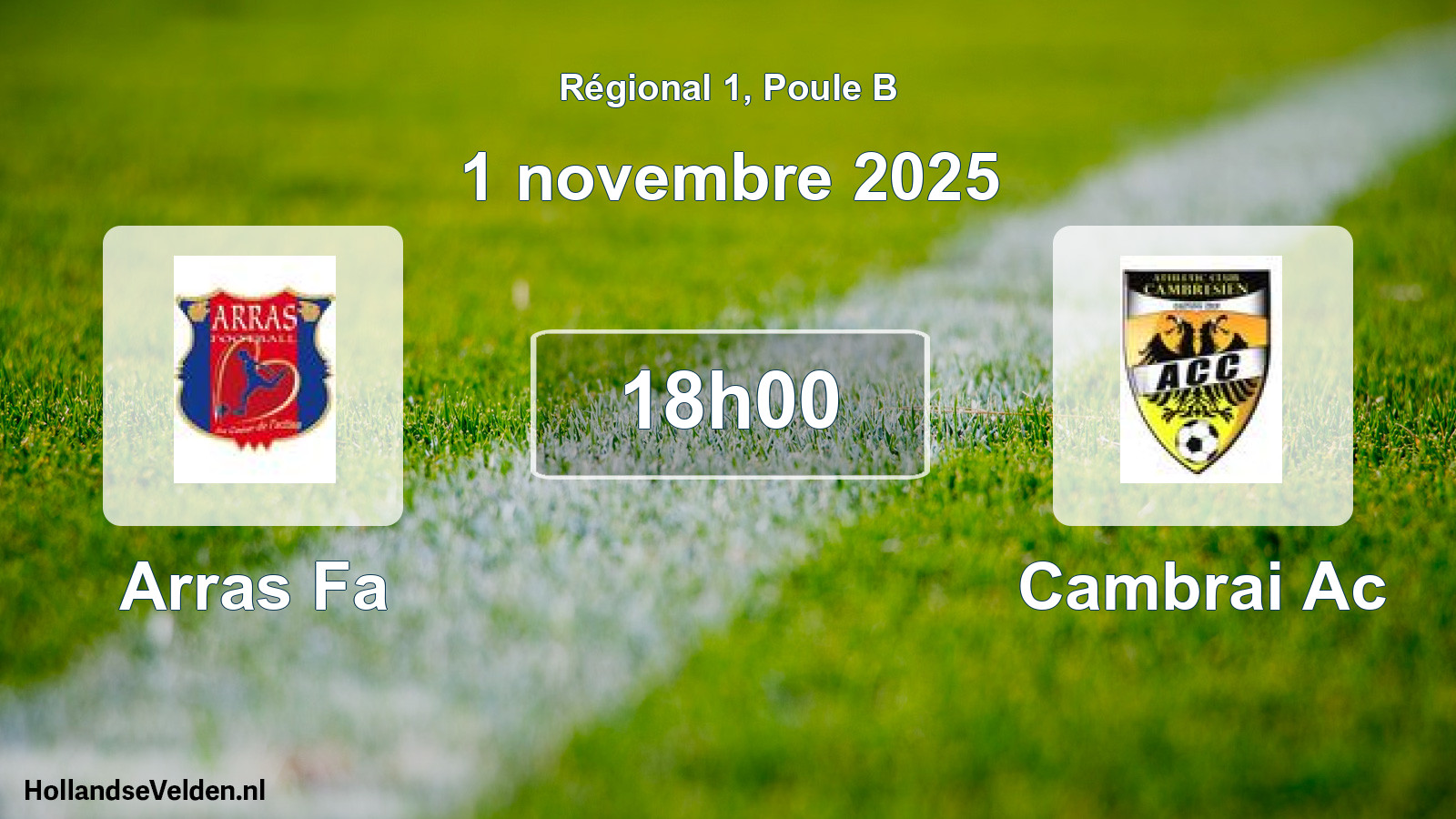 Geplande wedstrijd: Arras Fa - Cambrai Ac (1 novembre 2025)