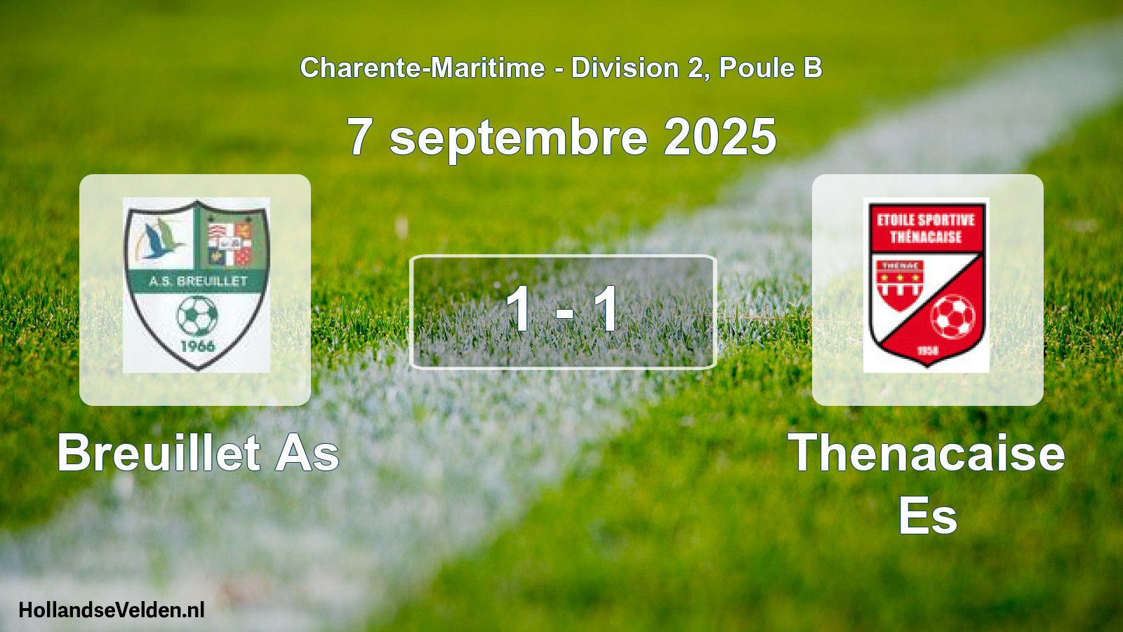 Gespeelde wedstrijd: Breuillet As - Thenacaise Es 1 - 1 (7 septembre 2025)