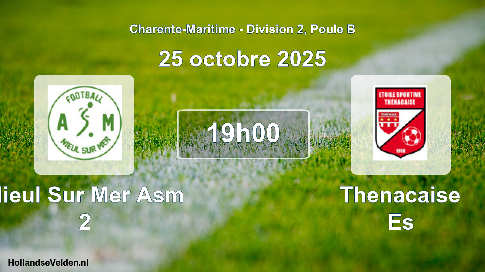 Geplande wedstrijd: Nieul Sur Mer Asm 2 - Thenacaise Es (25 octobre 2025)