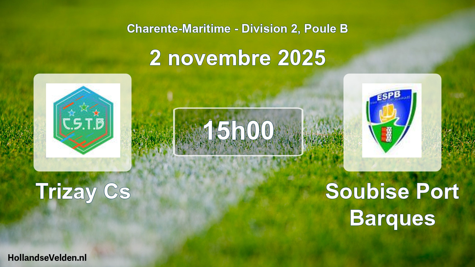 Scheduled Match: Trizay Cs - Soubise Port Barques (2 November 2025)