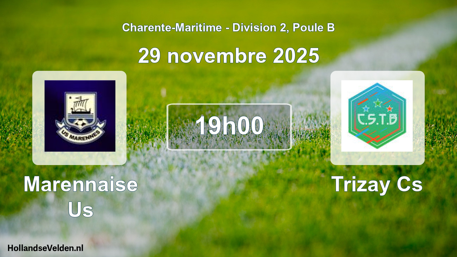 Geplande wedstrijd: Marennaise Us - Trizay Cs (29 novembre 2025)
