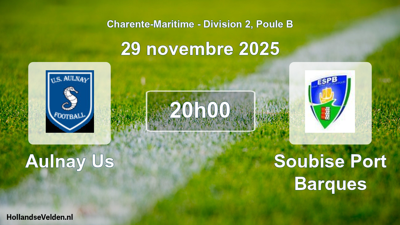 Scheduled Match: Aulnay Us - Soubise Port Barques (29 November 2025)