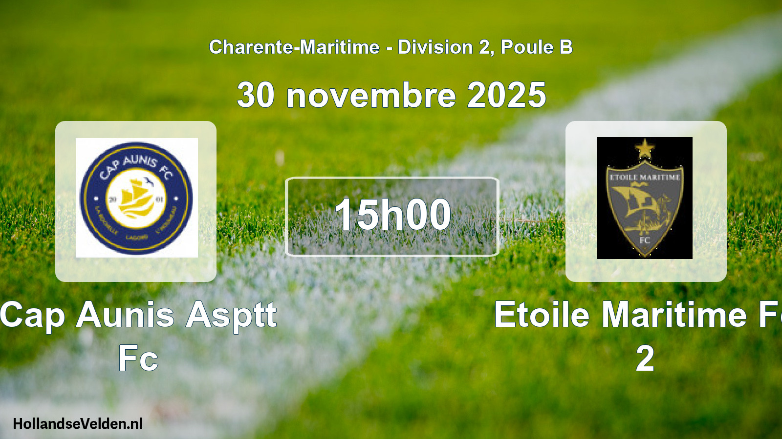 Geplande wedstrijd: Cap Aunis Asptt Fc - Etoile Maritime Fc 2 (30 novembre 2025)