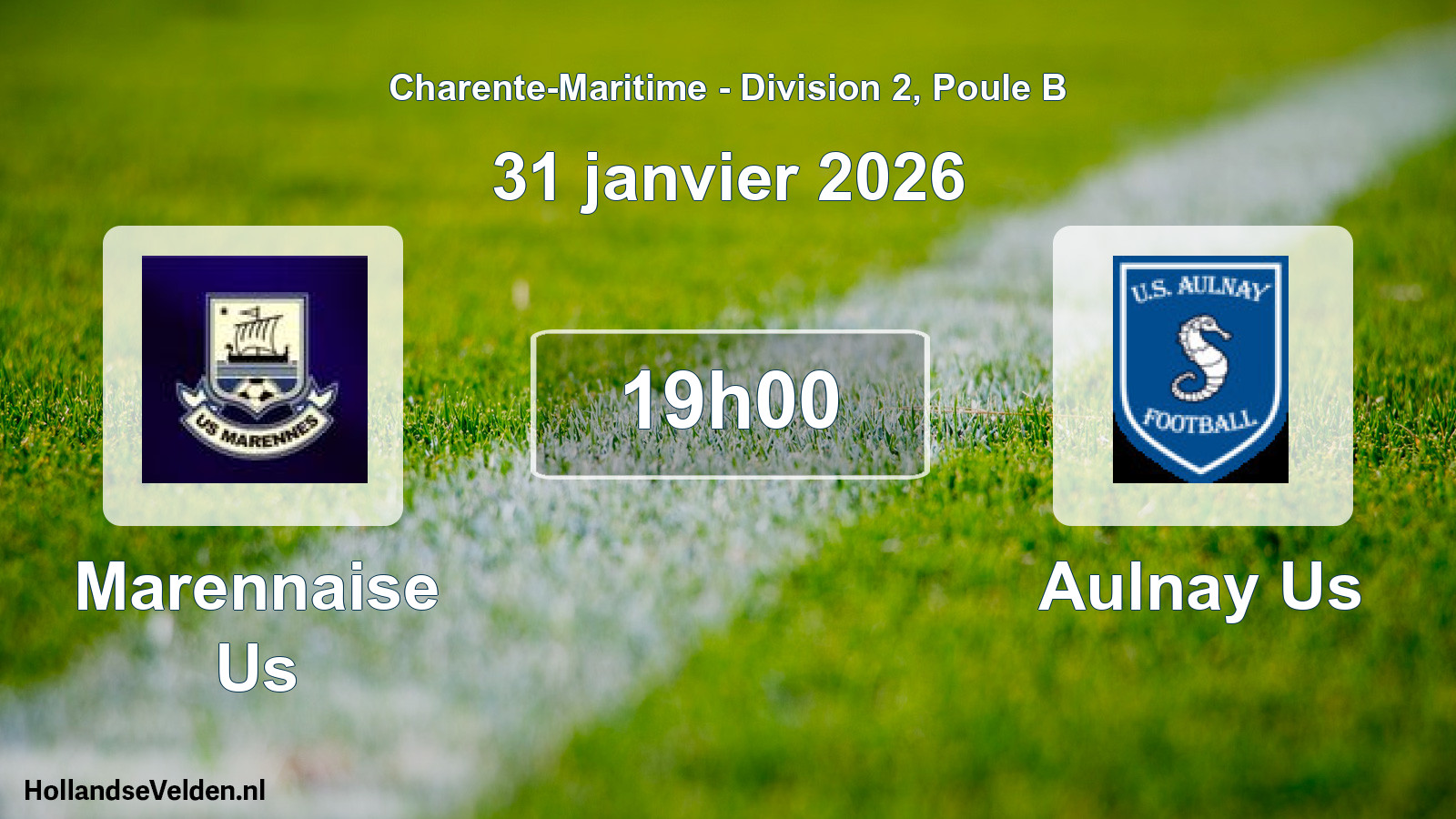 Geplande wedstrijd: Marennaise Us - Aulnay Us (31 janvier 2026)