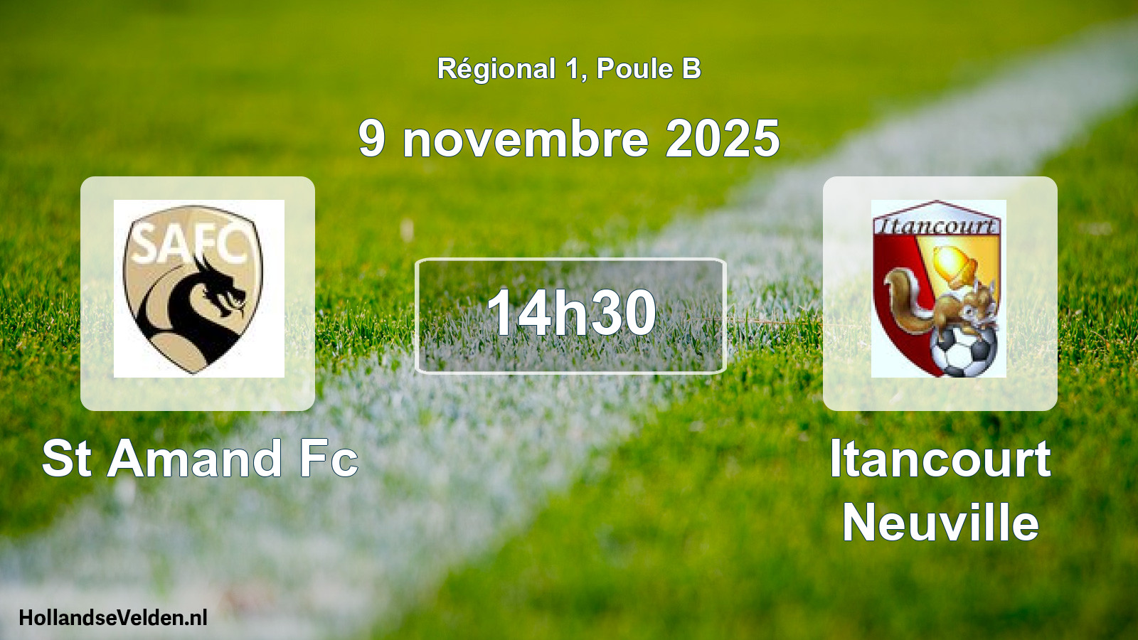 Geplande wedstrijd: St Amand Fc - Itancourt Neuville (9 novembre 2025)