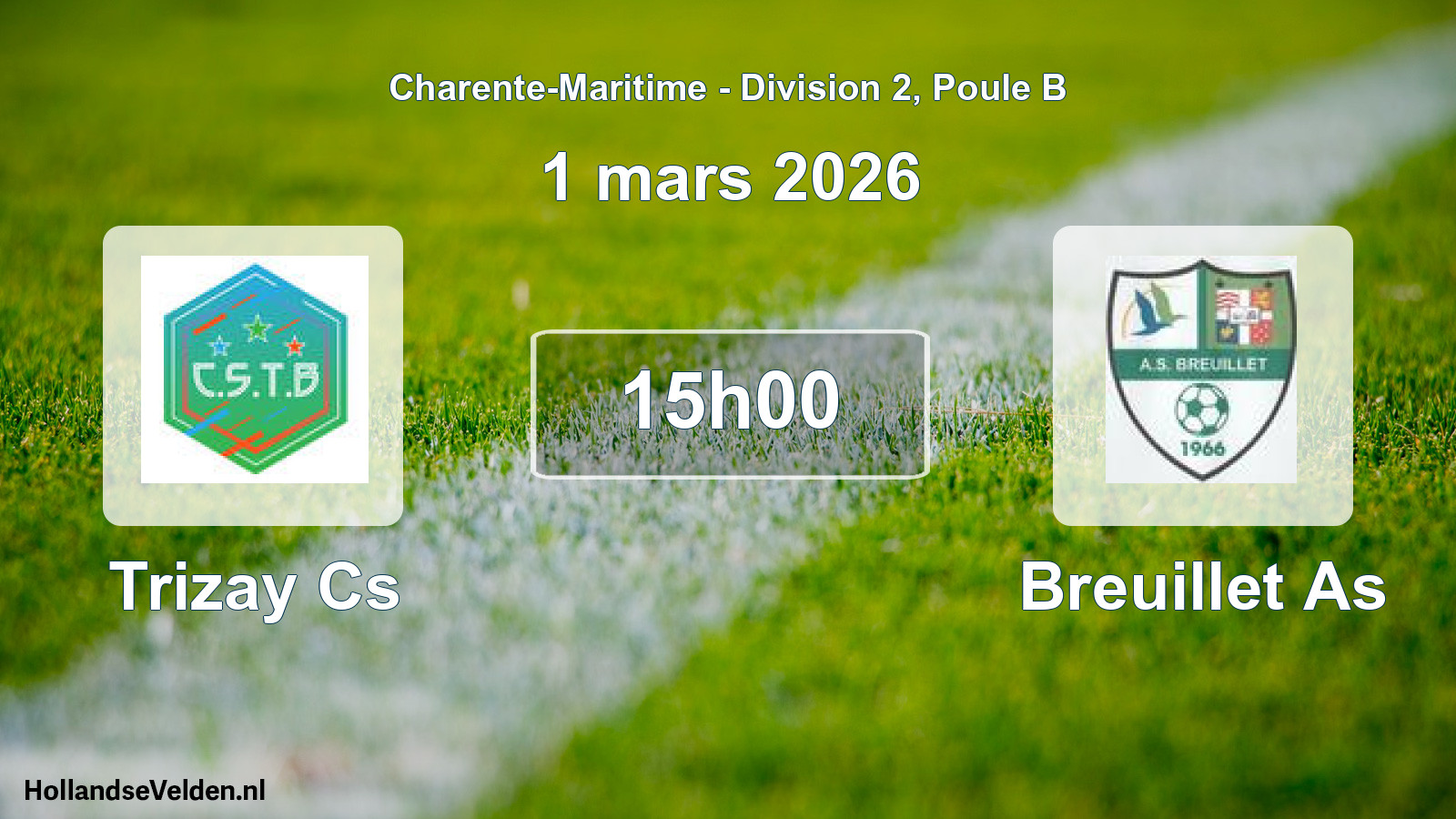 Geplande wedstrijd: Trizay Cs - Breuillet As (1 mars 2026)
