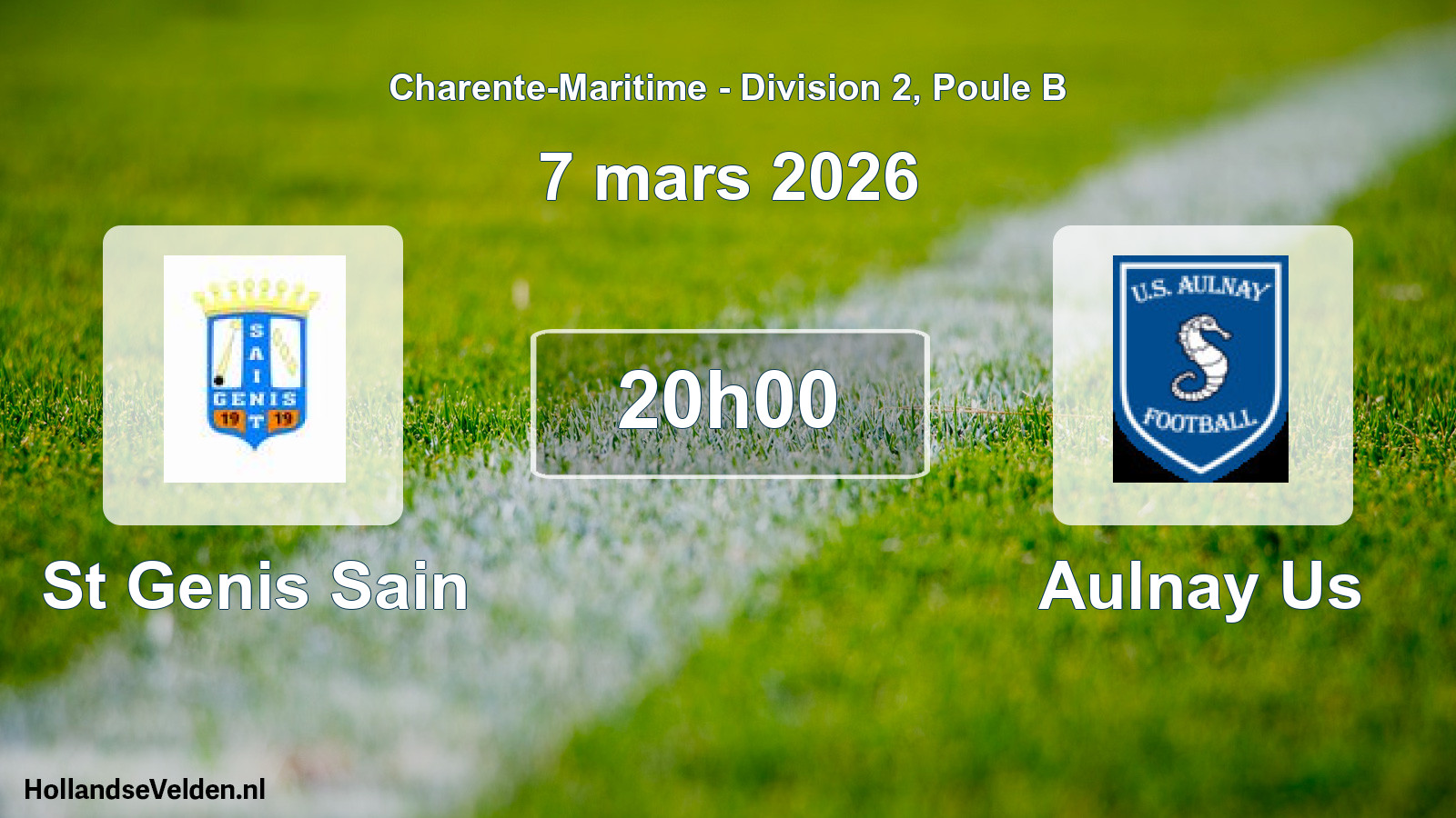 Geplande wedstrijd: St Genis Sain - Aulnay Us (7 mars 2026)