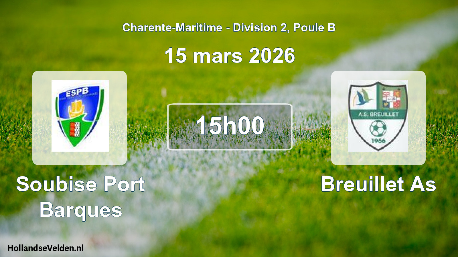 Geplande wedstrijd: Soubise Port Barques - Breuillet As (15 mars 2026)