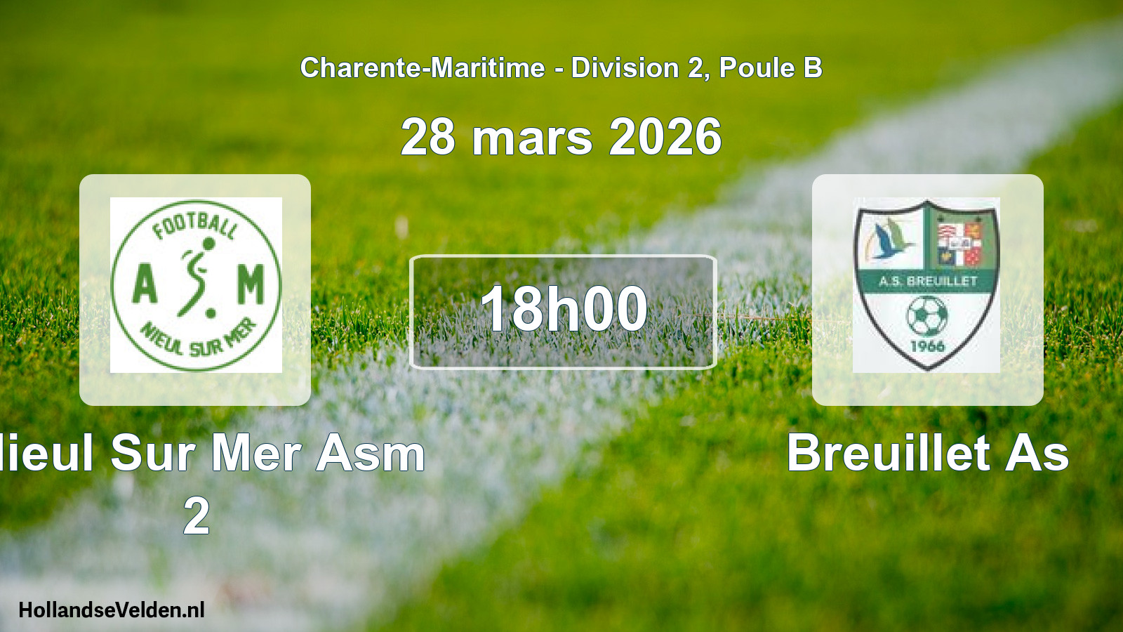 Geplande wedstrijd: Nieul Sur Mer Asm 2 - Breuillet As (28 mars 2026)