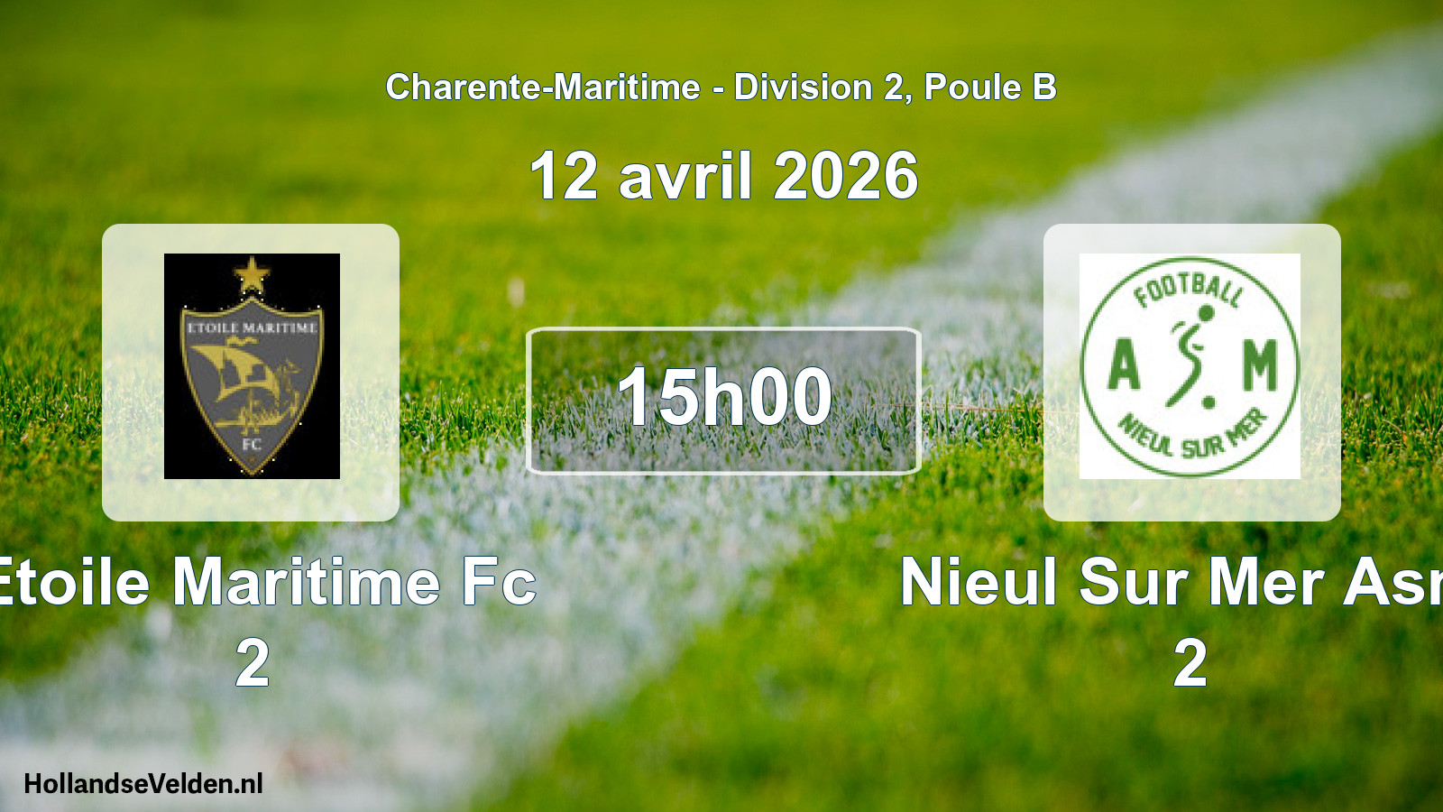 Geplande wedstrijd: Etoile Maritime Fc 2 - Nieul Sur Mer Asm 2 (12 avril 2026)