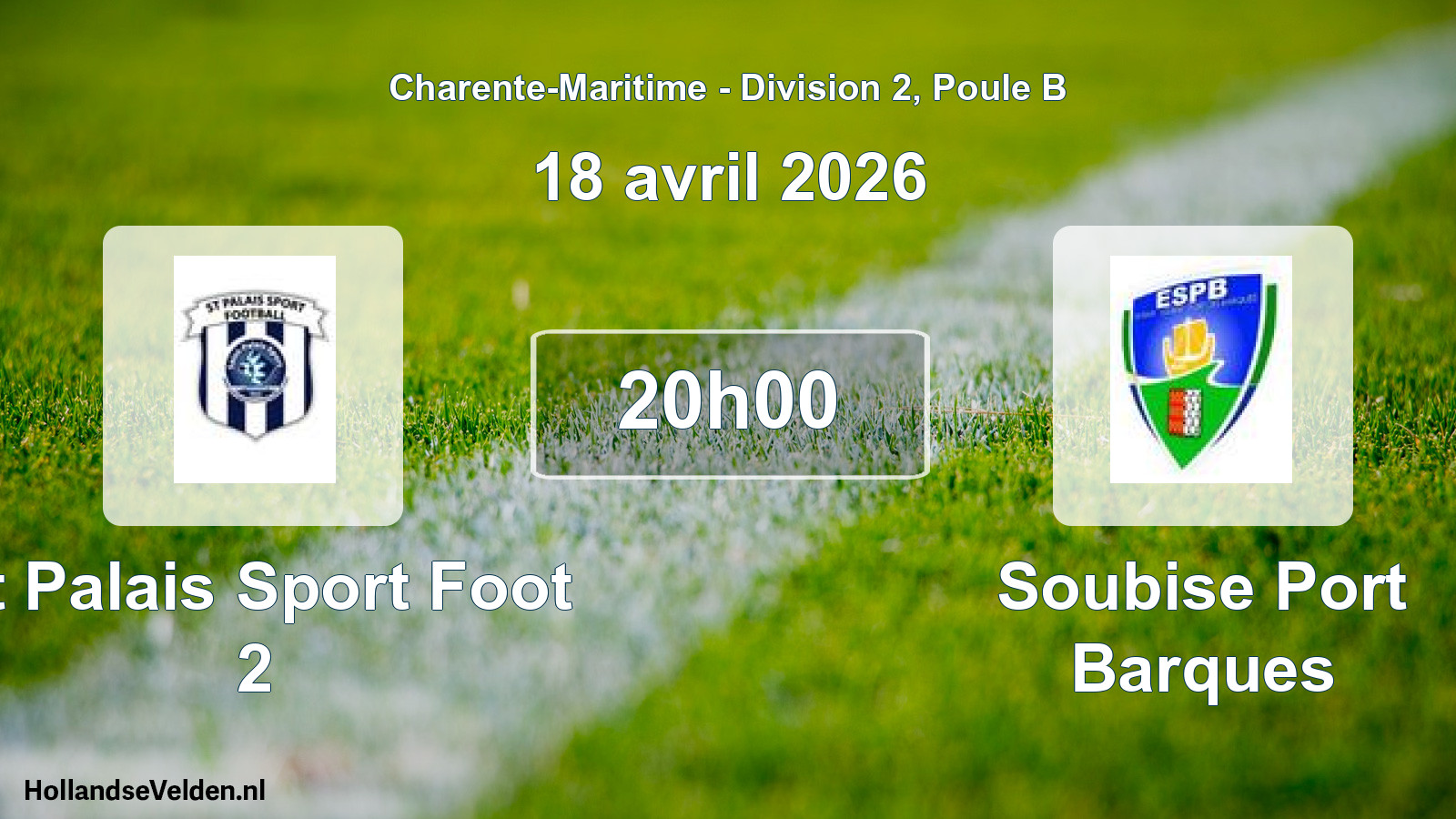 Geplande wedstrijd: St Palais Sport Foot 2 - Soubise Port Barques (18 avril 2026)