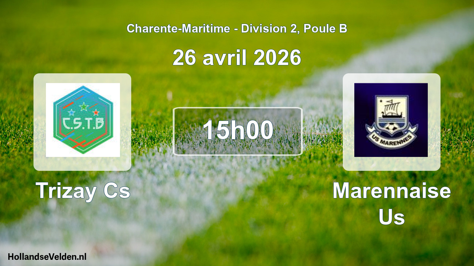 Geplande wedstrijd: Trizay Cs - Marennaise Us (26 avril 2026)