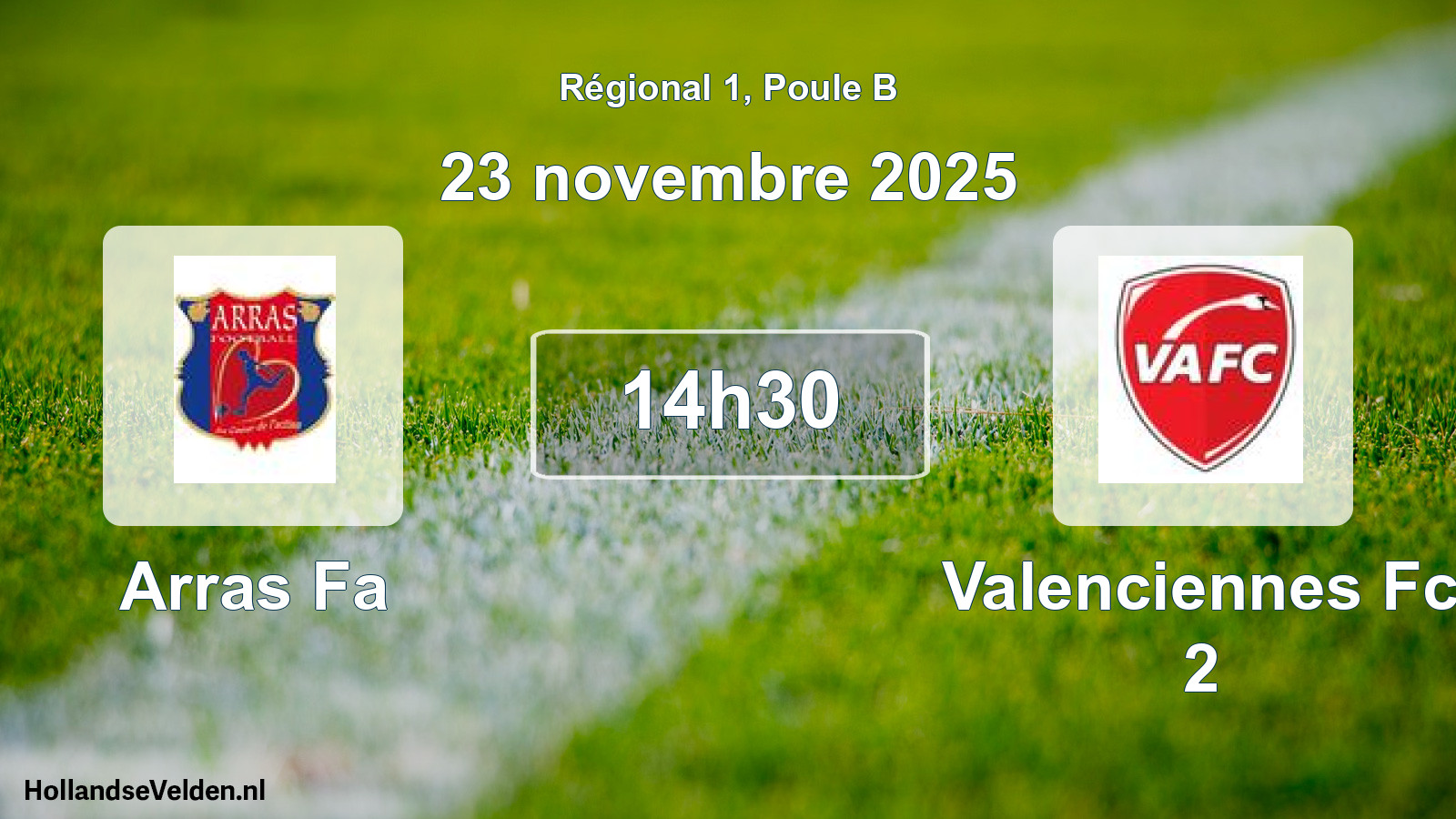 Geplande wedstrijd: Arras Fa - Valenciennes Fc 2 (23 novembre 2025)