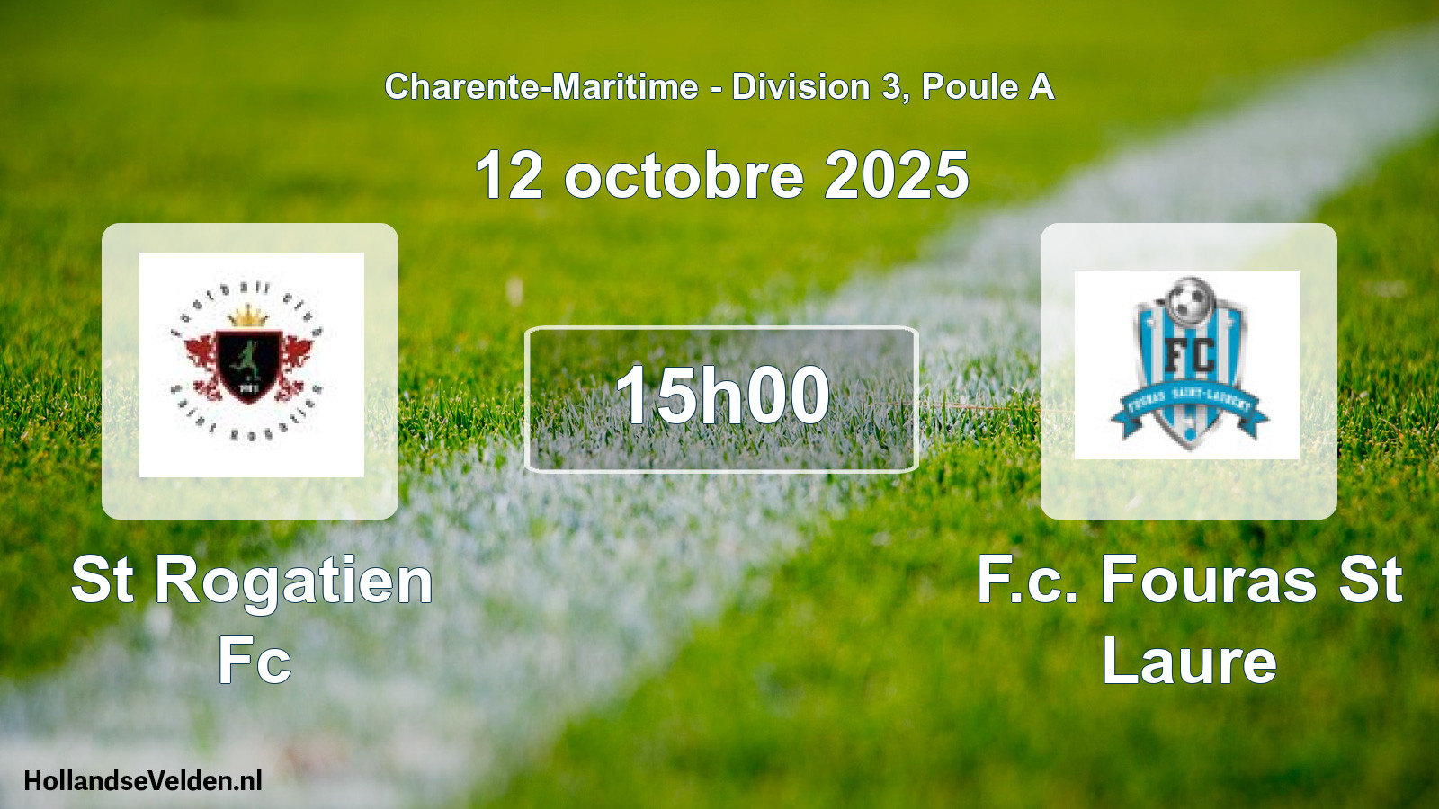Geplande wedstrijd: St Rogatien Fc - F.c. Fouras St Laure (12 octobre 2025)