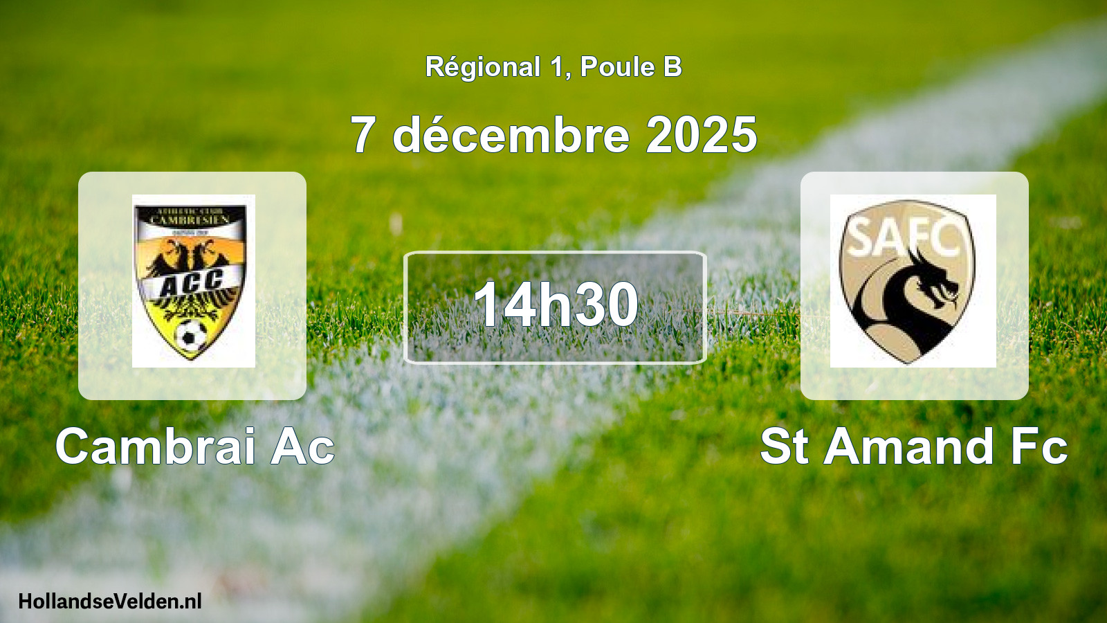 Geplande wedstrijd: Cambrai Ac - St Amand Fc (7 décembre 2025)