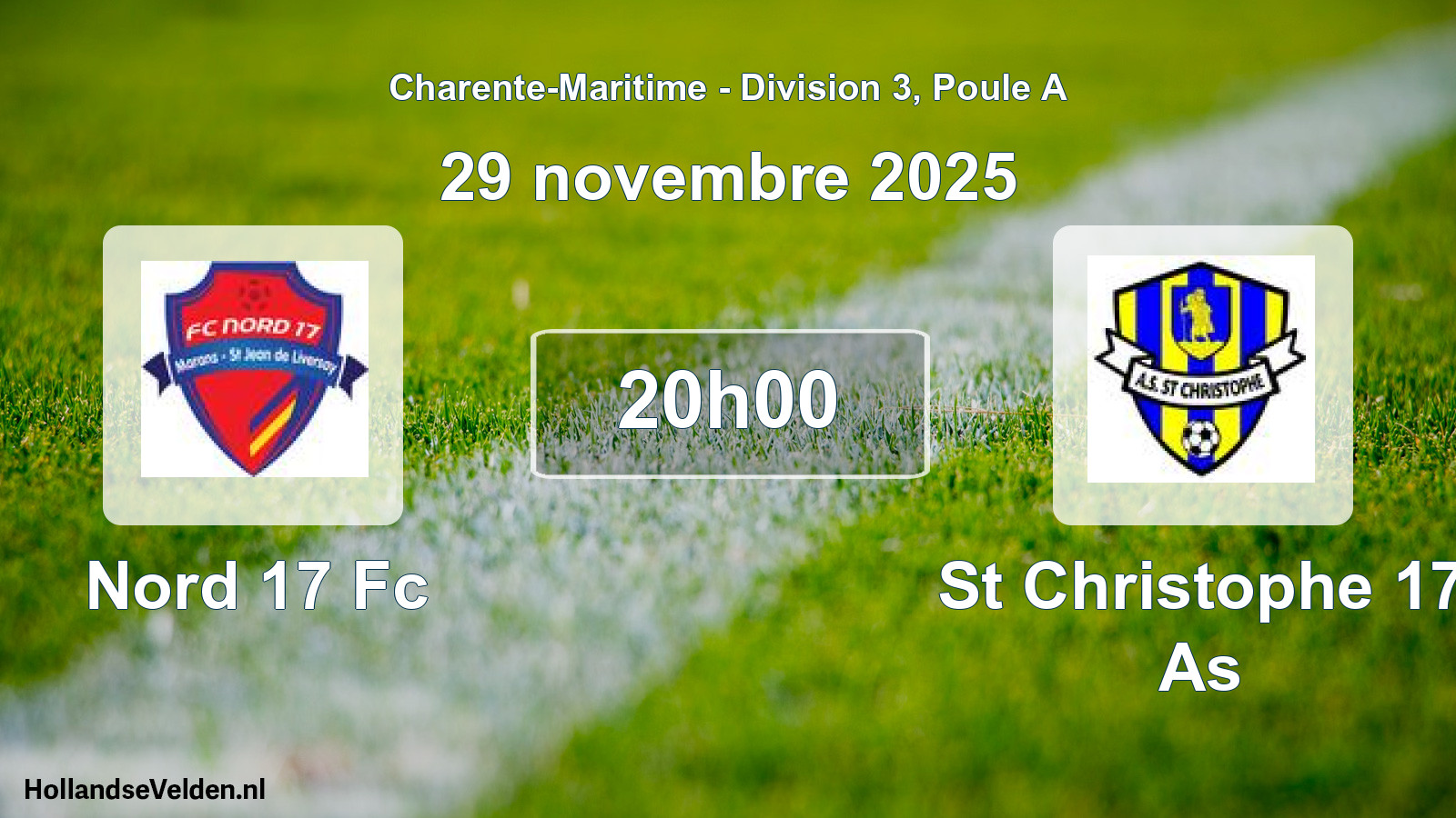 Geplande wedstrijd: Nord 17 Fc - St Christophe 17 As (29 novembre 2025)