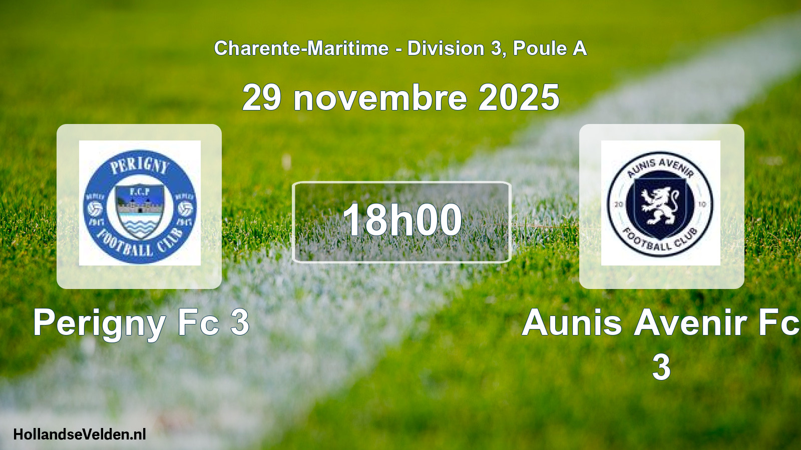 Geplande wedstrijd: Perigny Fc 3 - Aunis Avenir Fc 3 (29 novembre 2025)