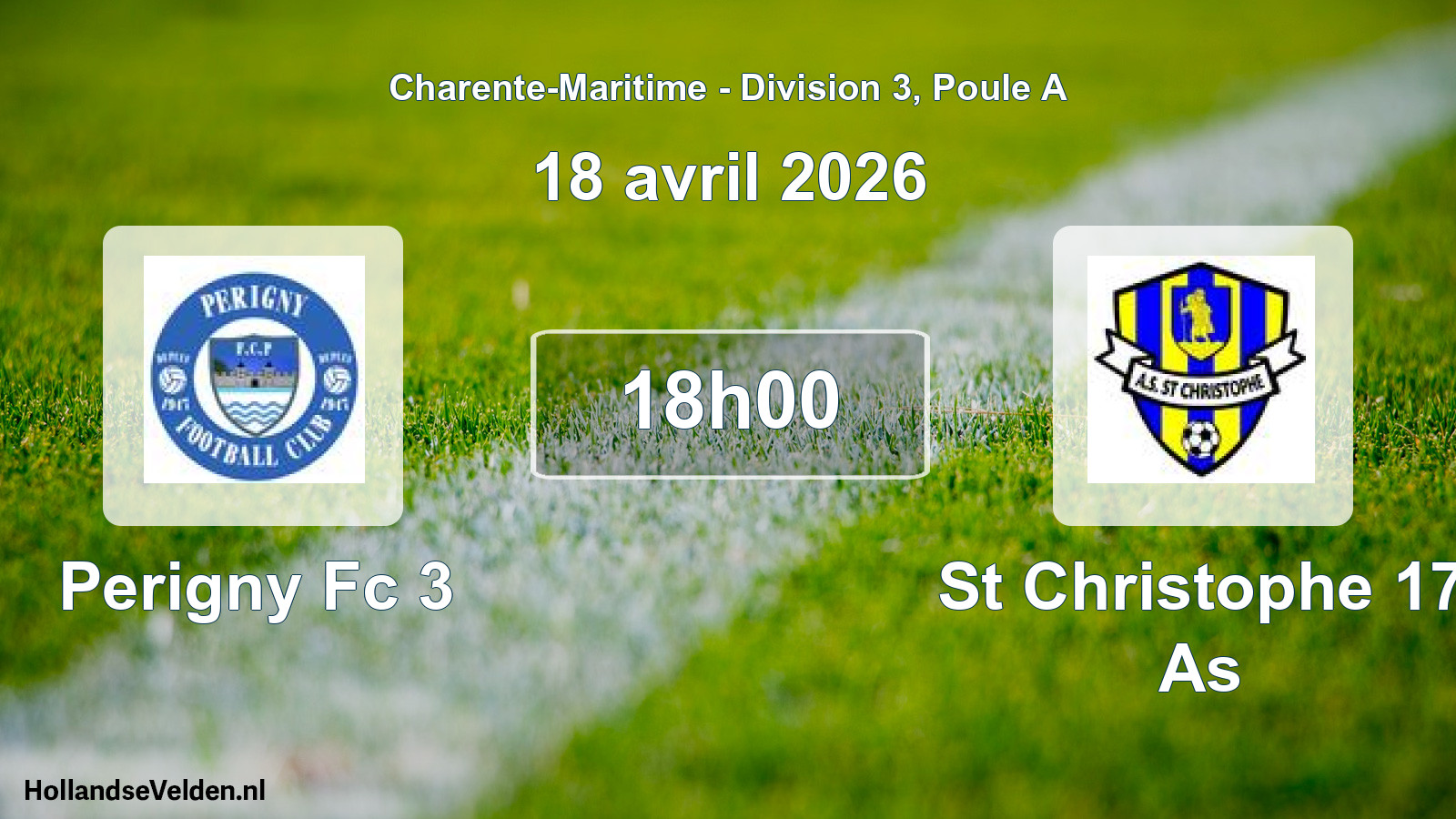 Geplande wedstrijd: Perigny Fc 3 - St Christophe 17 As (18 avril 2026)
