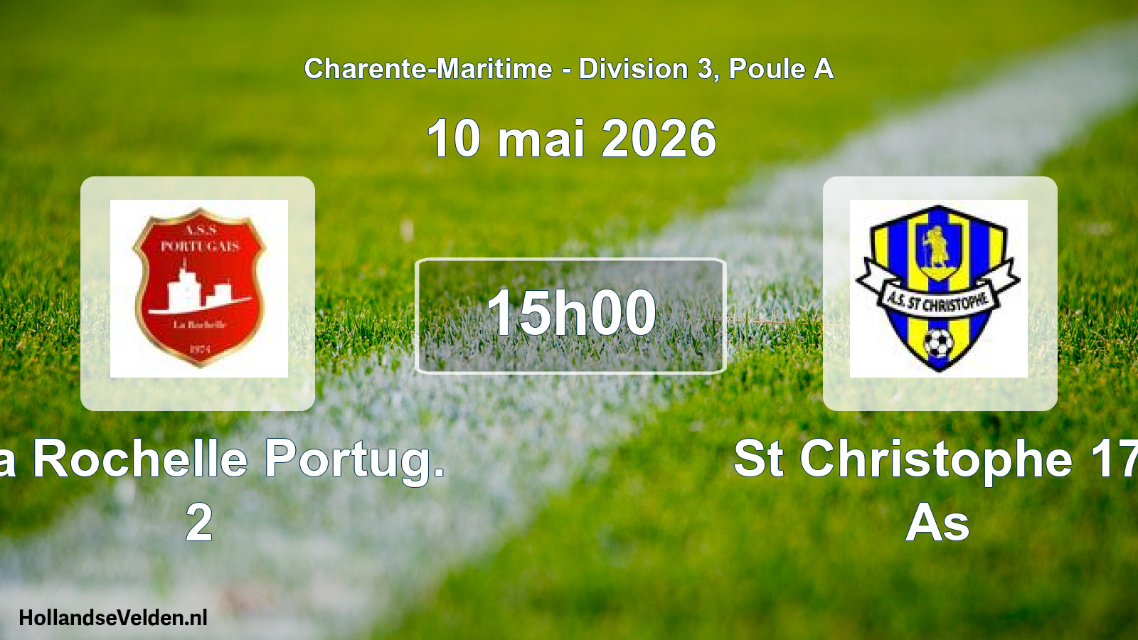Geplande wedstrijd: La Rochelle Portug. 2 - St Christophe 17 As (10 mai 2026)