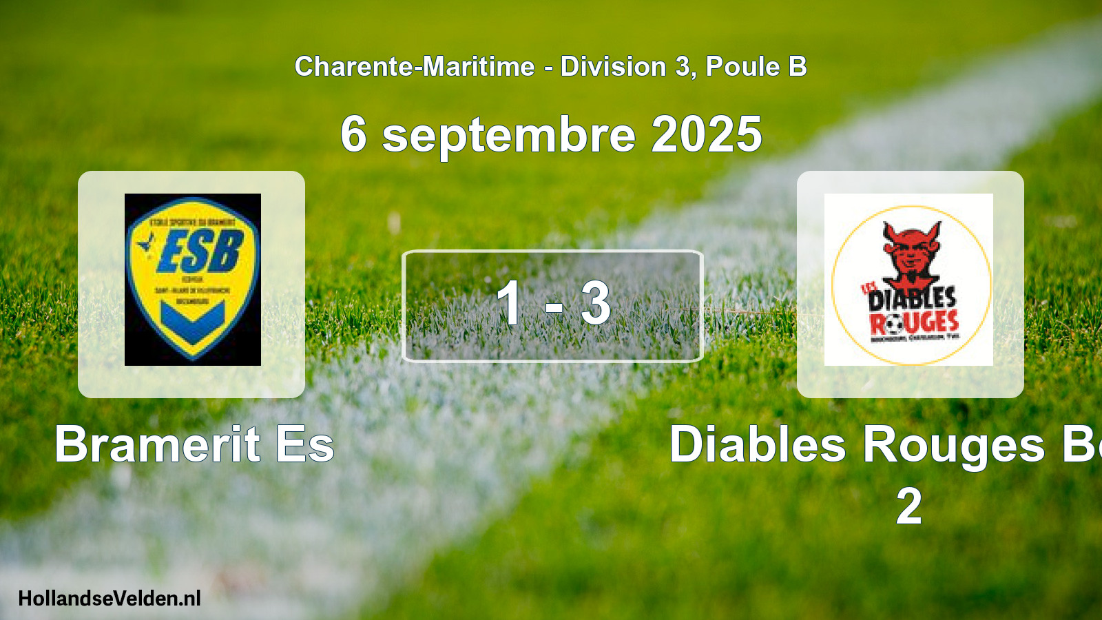 Gespeelde wedstrijd: Bramerit Es - Diables Rouges Bcy 2 1 - 3 (6 september 2025)