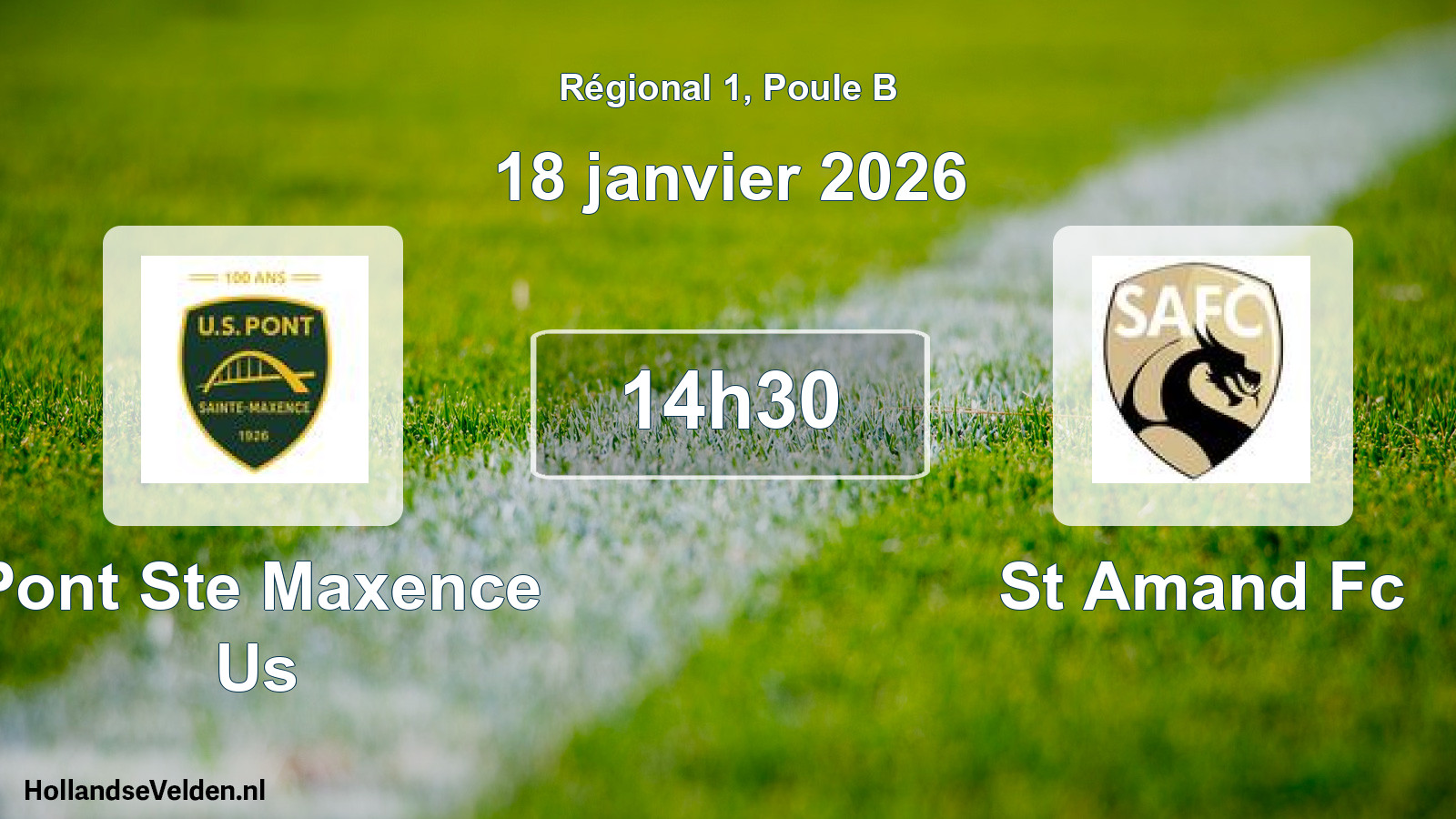 Scheduled Match: Pont Ste Maxence Us - St Amand Fc (18 January 2026)