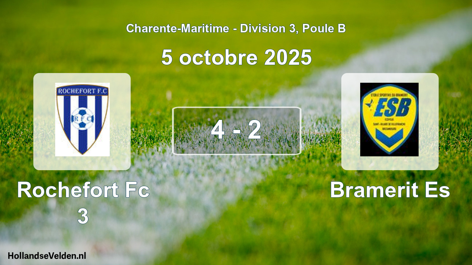 Gespeelde wedstrijd: Rochefort Fc 3 - Bramerit Es 4 - 2 (5 octobre 2025)