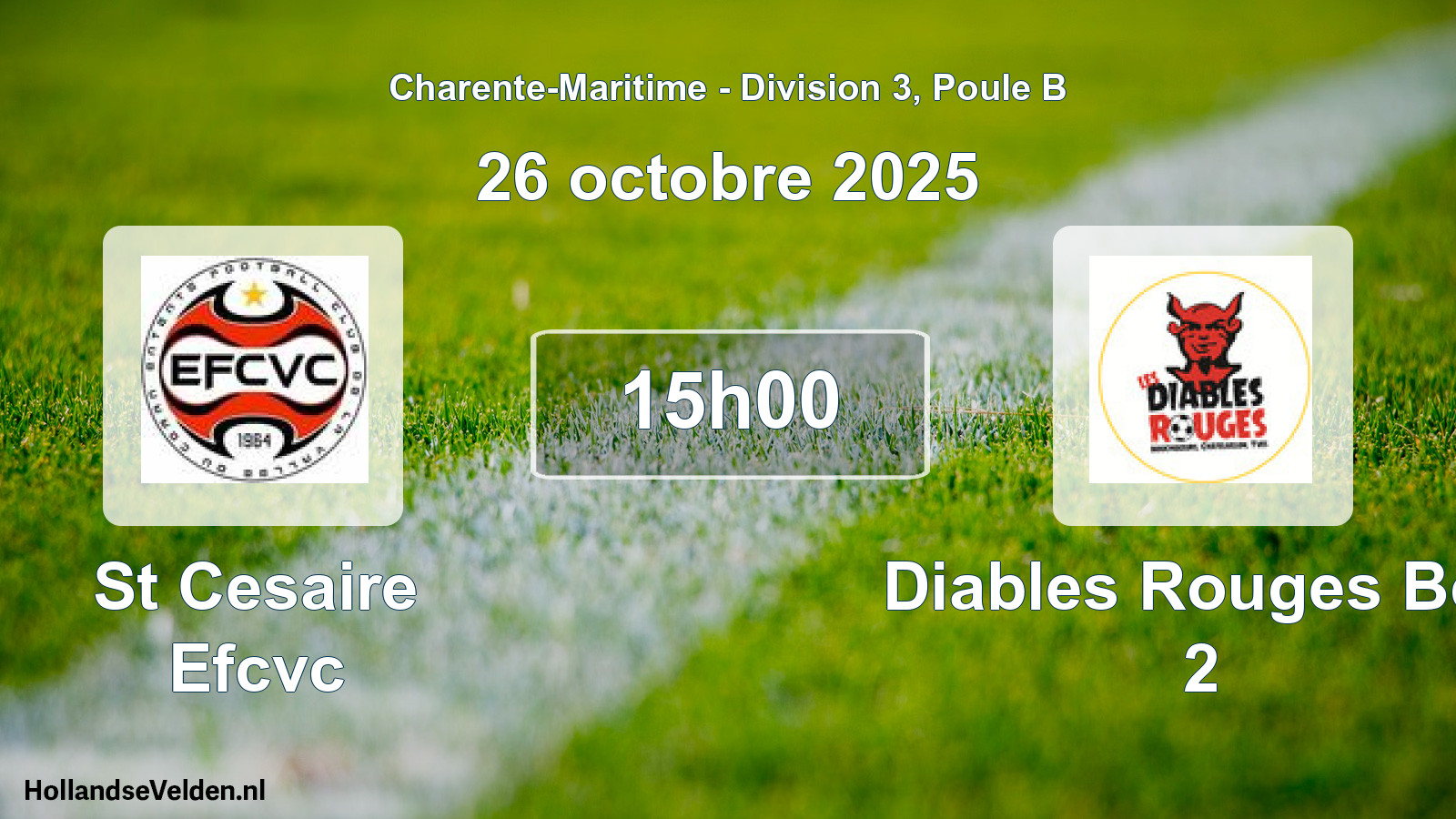 Geplande wedstrijd: St Cesaire Efcvc - Diables Rouges Bcy 2 (26 oktober 2025)