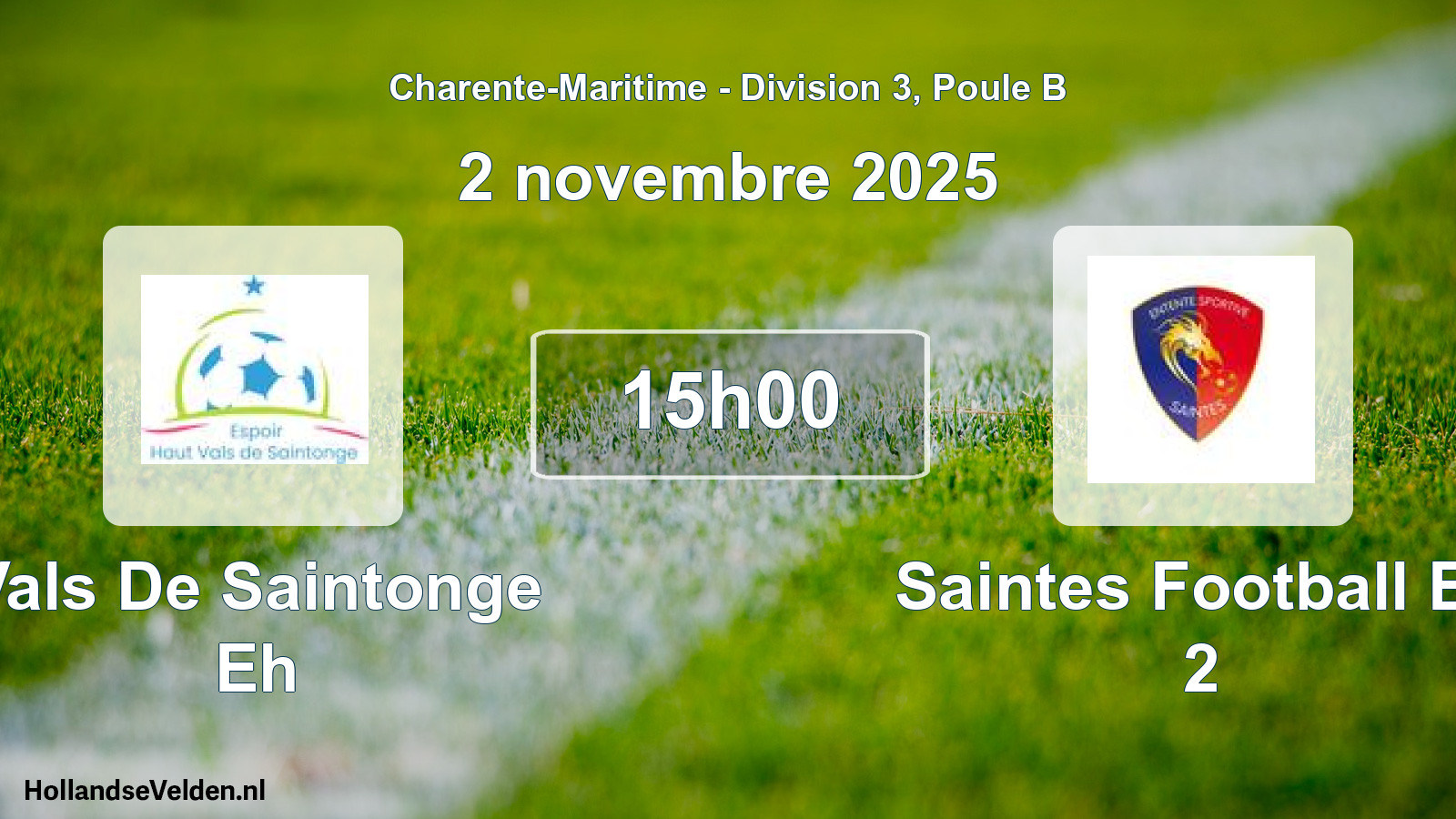 Geplande wedstrijd: Vals De Saintonge Eh - Saintes Football Es 2 (2 novembre 2025)