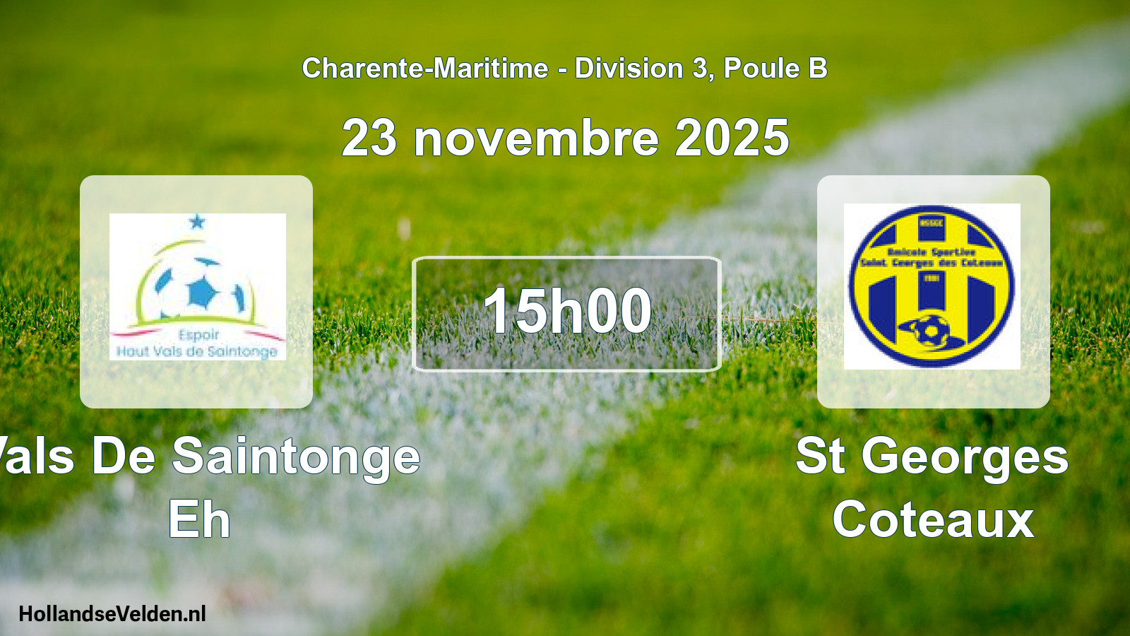 Geplande wedstrijd: Vals De Saintonge Eh - St Georges Coteaux (23 novembre 2025)