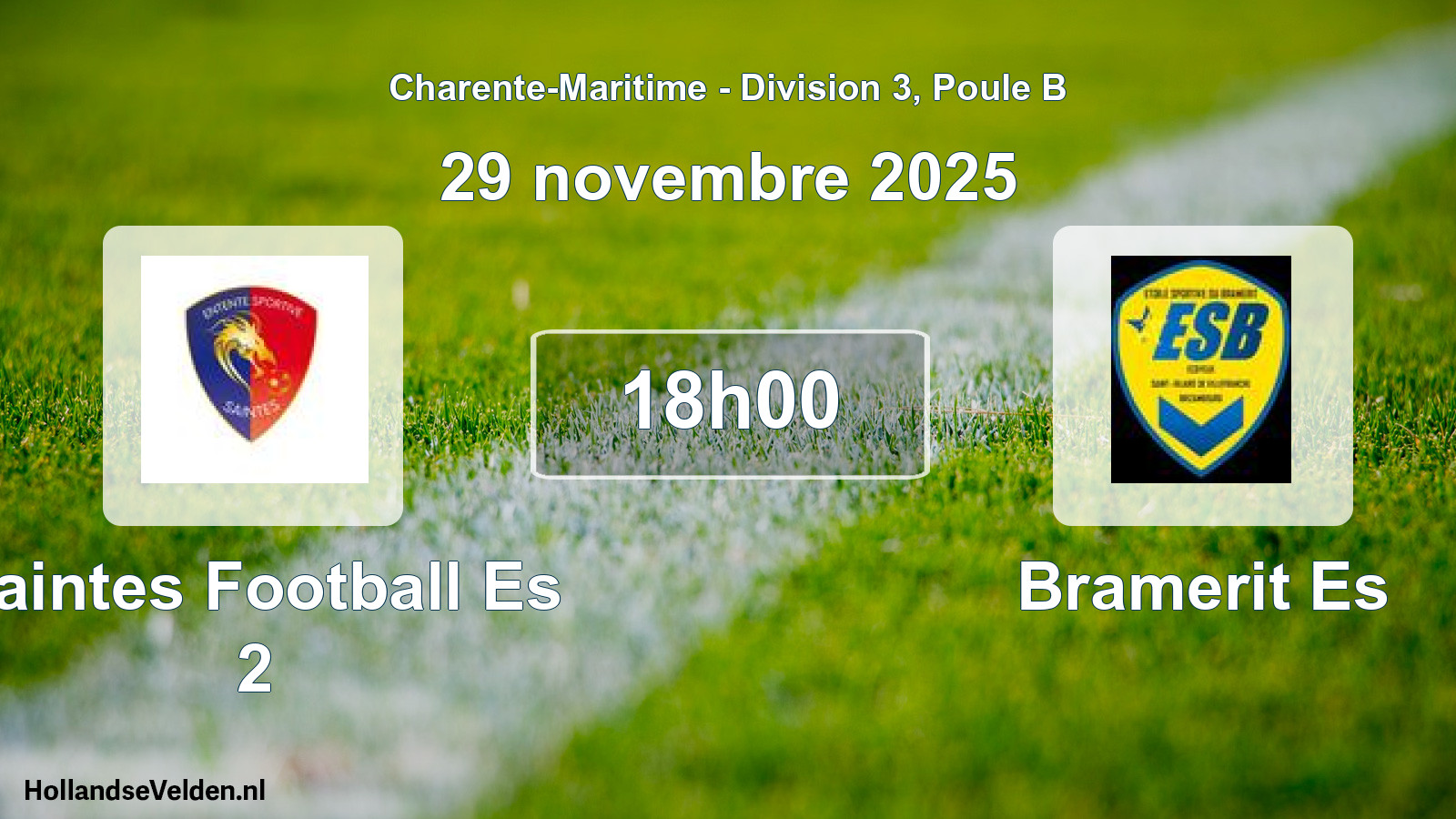 Geplande wedstrijd: Saintes Football Es 2 - Bramerit Es (29 november 2025)