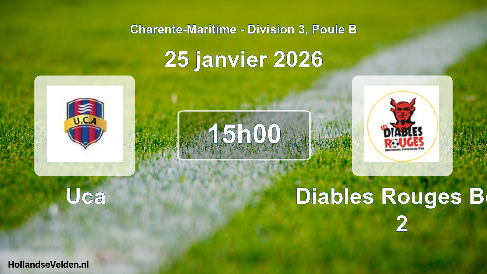 Geplande wedstrijd: Uca - Diables Rouges Bcy 2 (25 januari 2026)